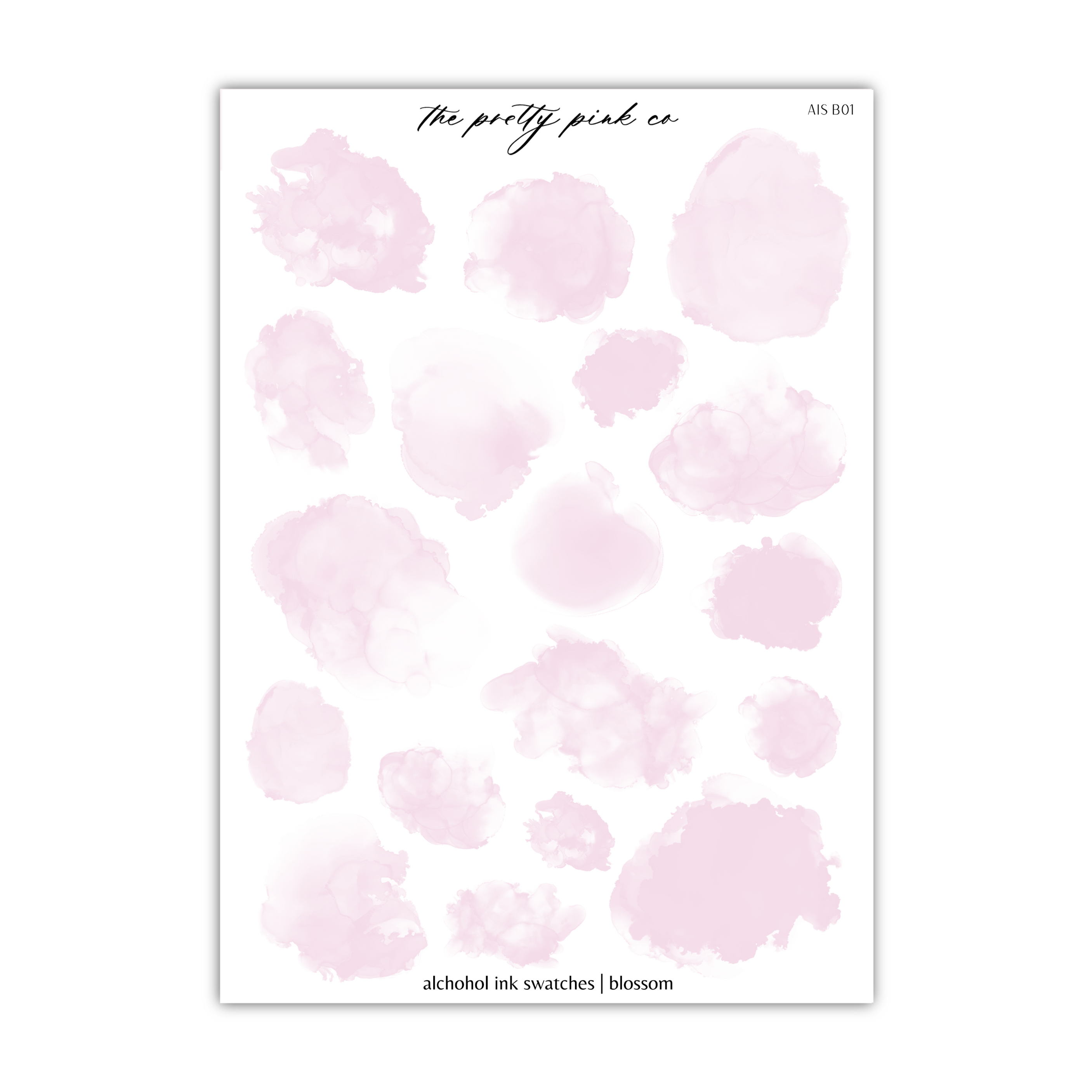 a sheet of pink watercolor paint on a white background