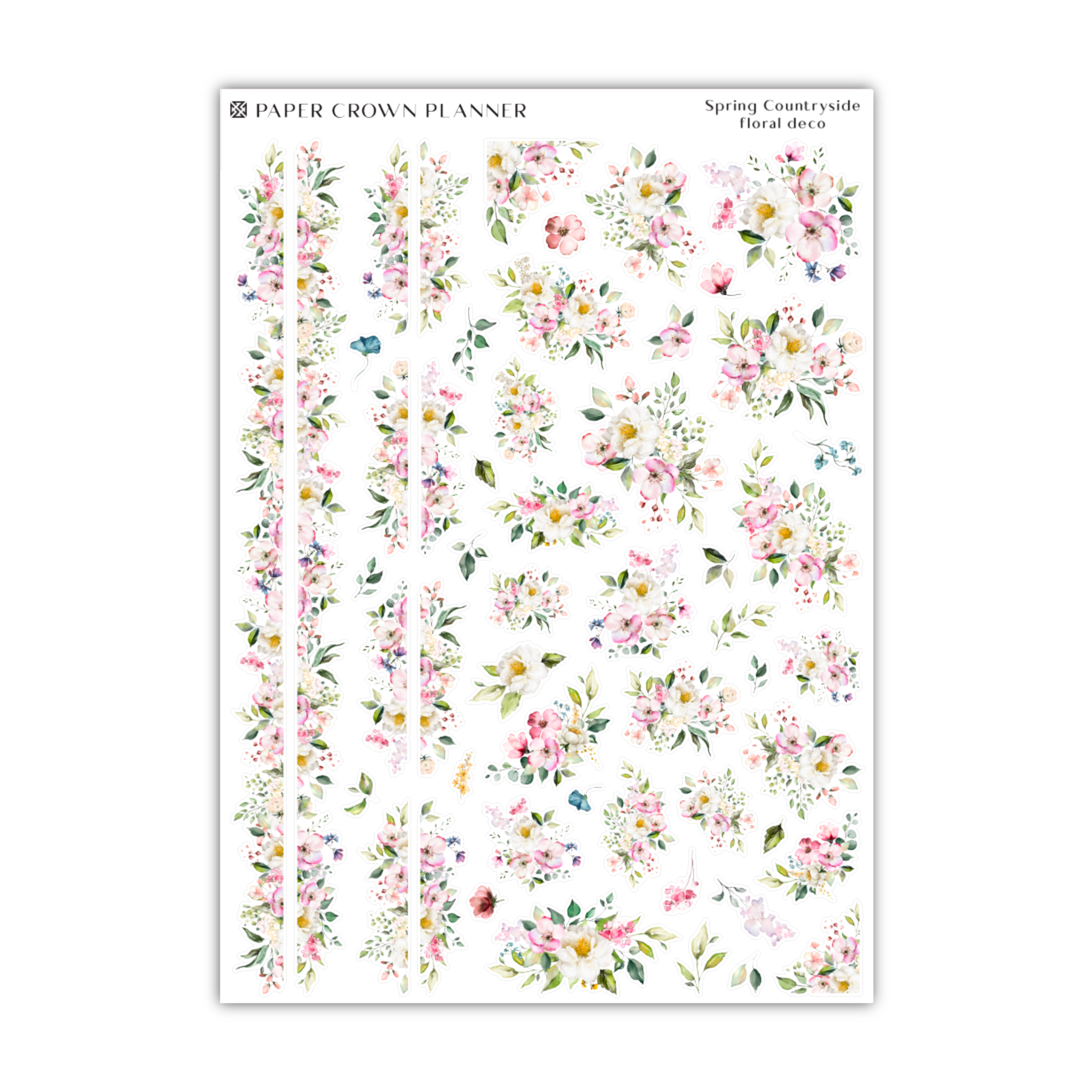 a sheet of paper with flowers on it