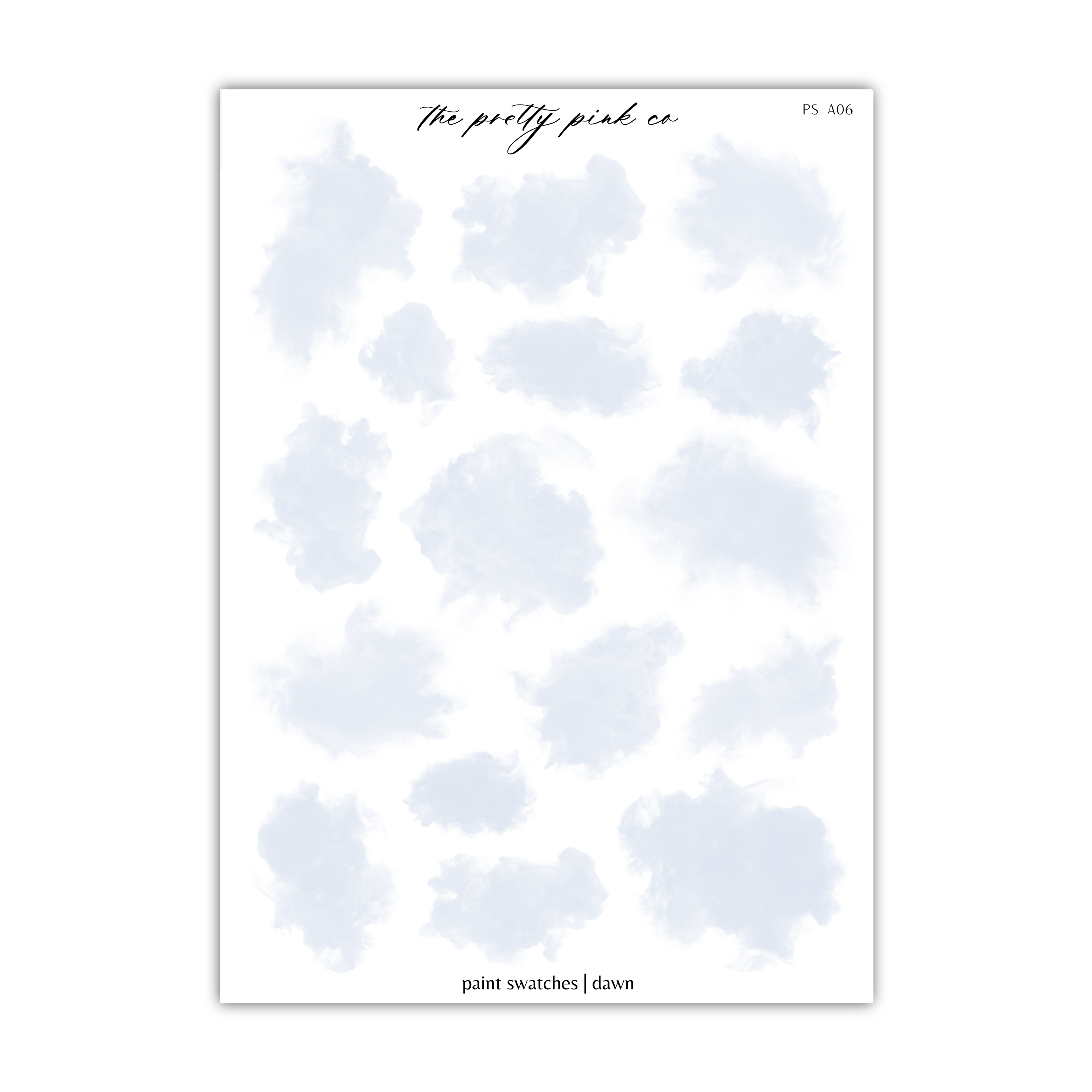 a sheet of paper with clouds on it