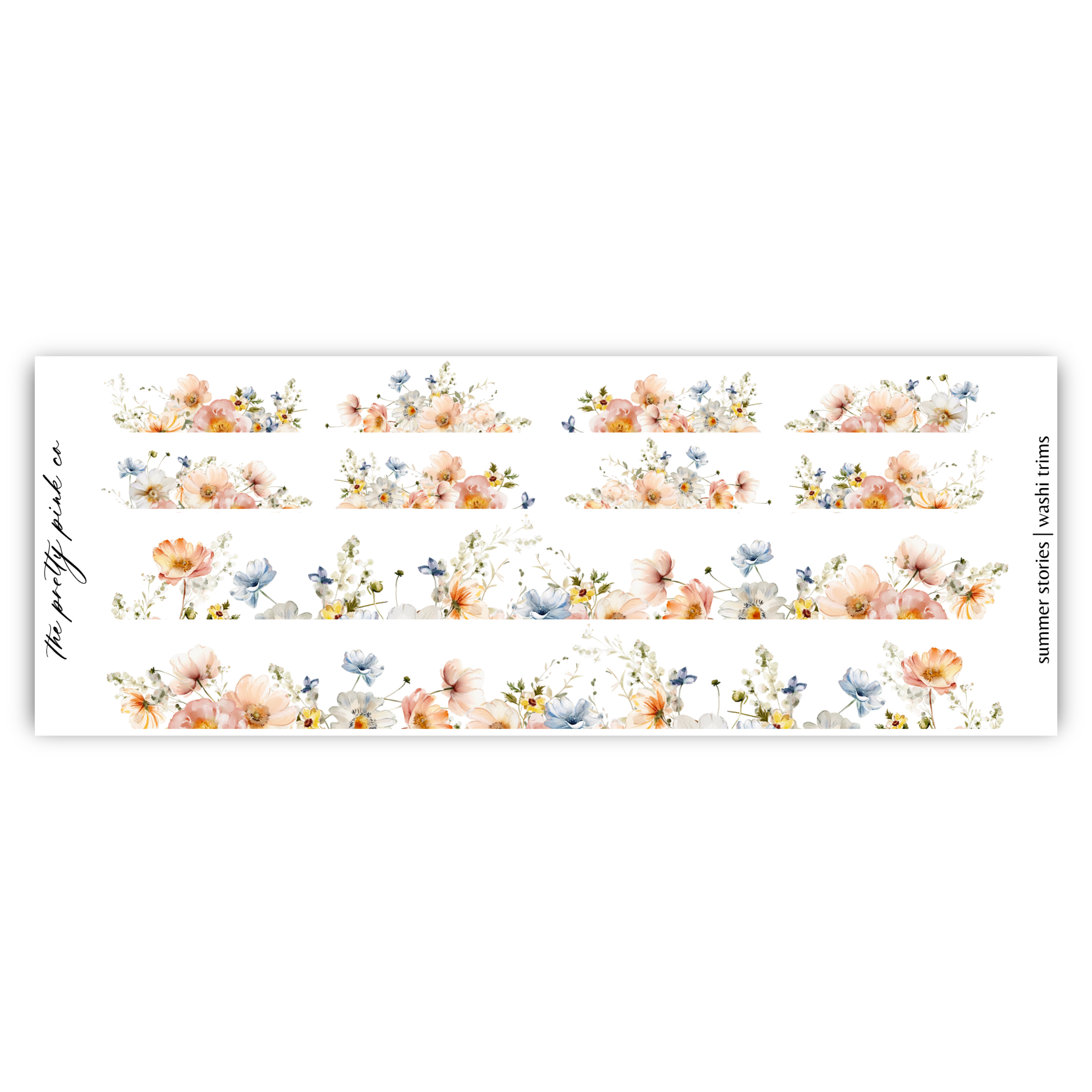 a white background with flowers and butterflies on it