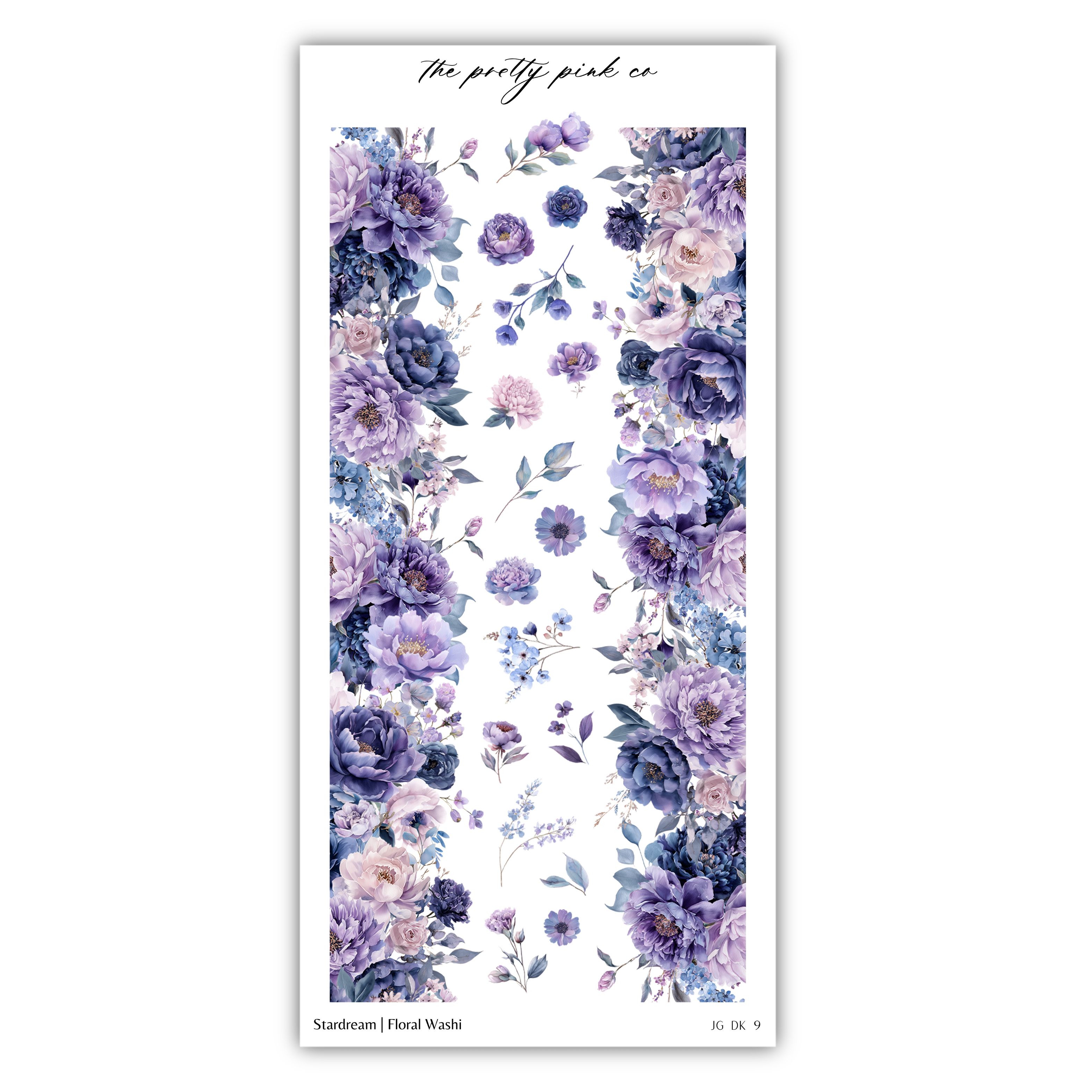 The image is a collage of various floral designs, including purple and blue flowers, along with some leaves and branches. The collage is titled "Stardrom / Flor Washi" and includes images of flowers and plants.