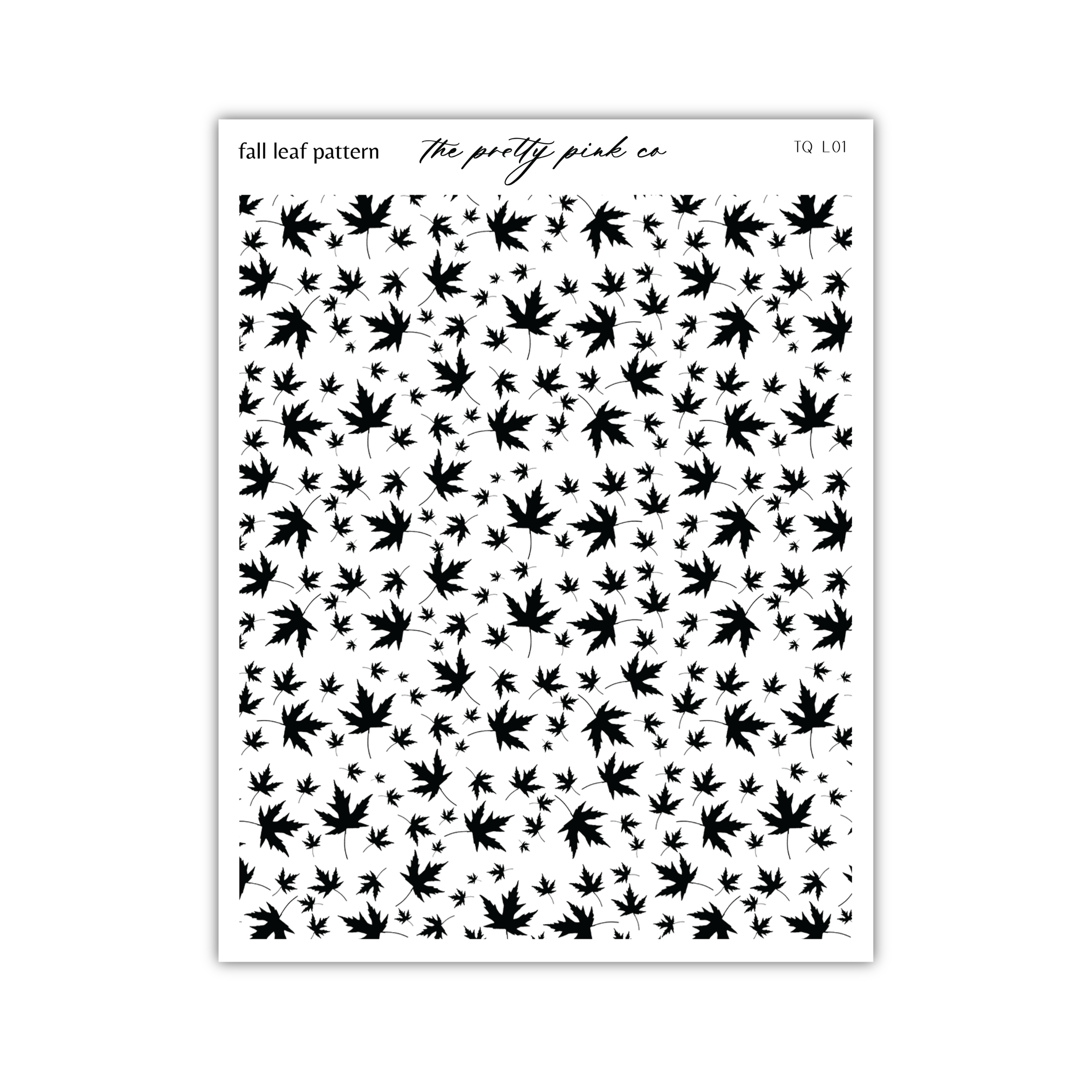 a black and white pattern of leaves on a white background