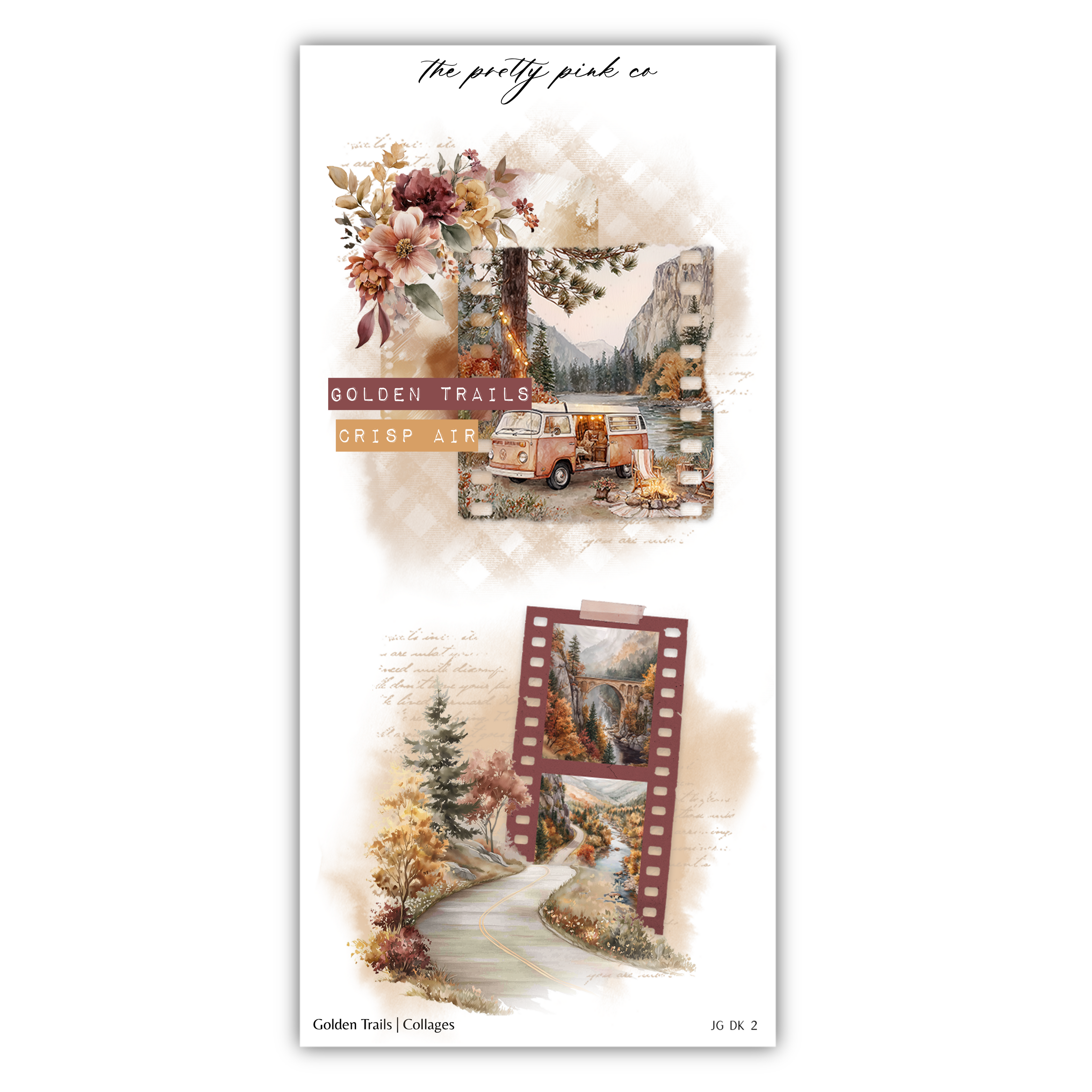 The image is a collage of various nature-themed elements, including a van, a forest, a mountain, and a winding road. The collage appears to be a creative and artistic representation of the beauty of nature.