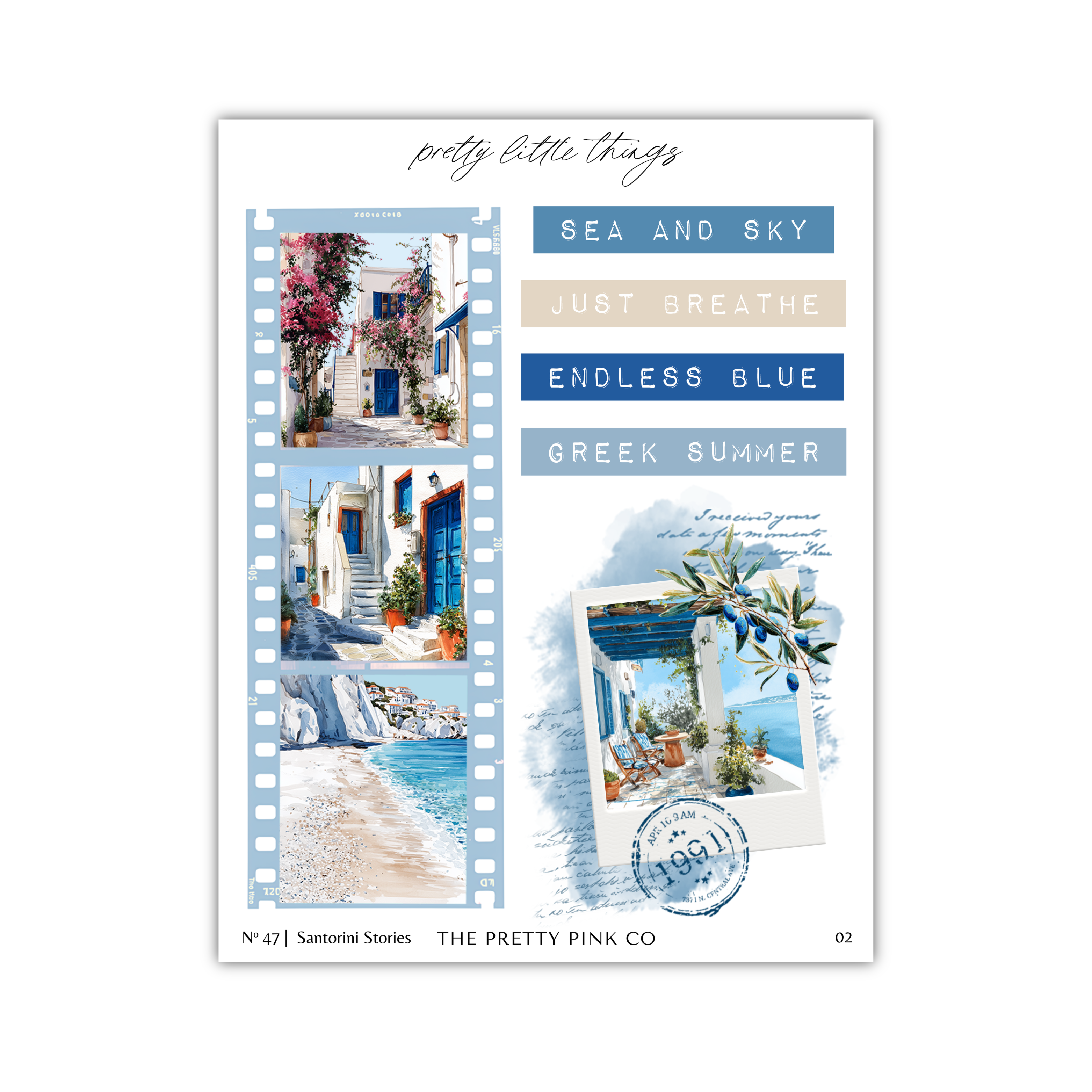 The image is a collage of various pictures depicting different aspects of Greek culture and scenery, including buildings, landscapes, and people.