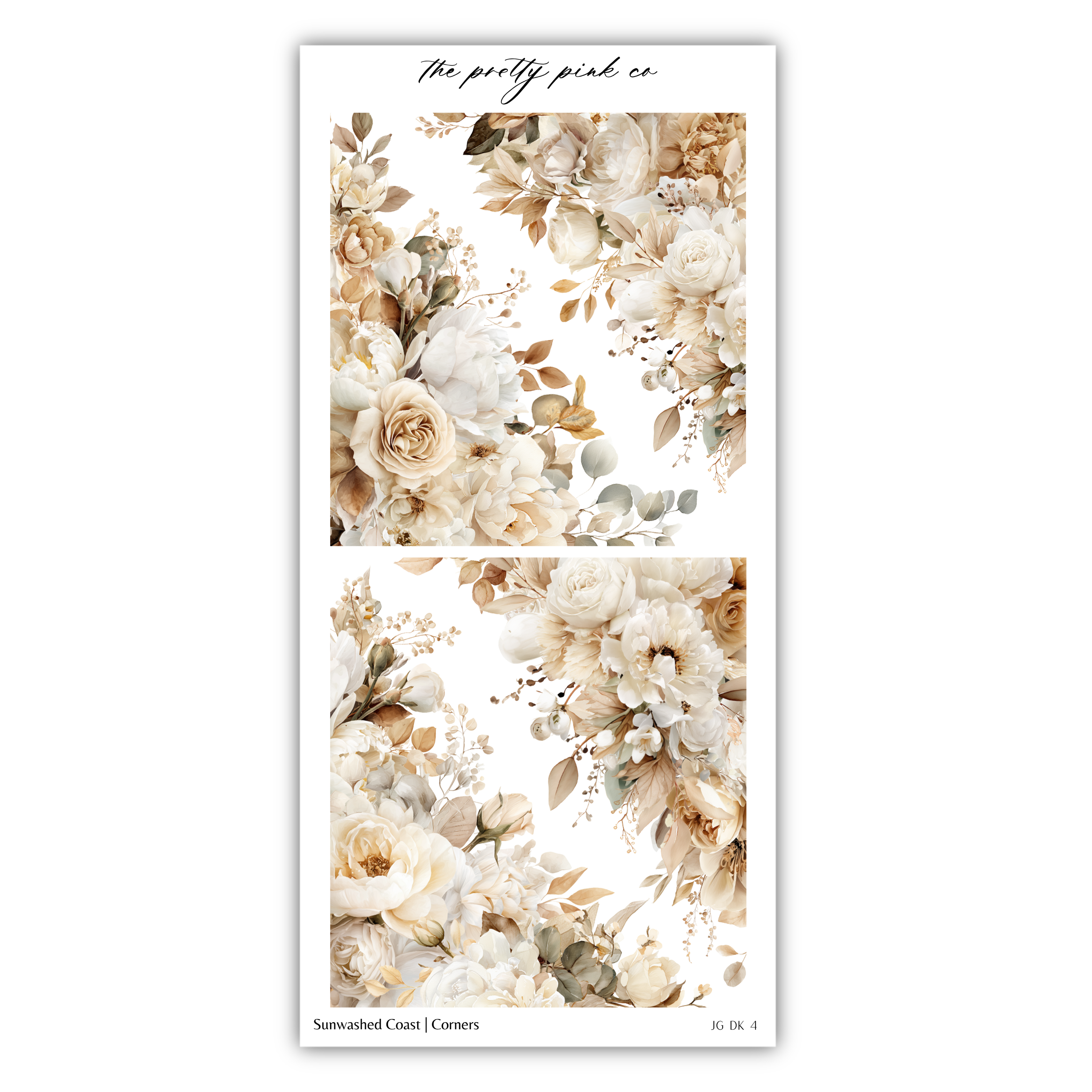 The image is a collage of two floral images, each featuring a variety of flowers in shades of white, beige, and brown. The images are arranged side by side, creating a visually appealing and harmonious composition.