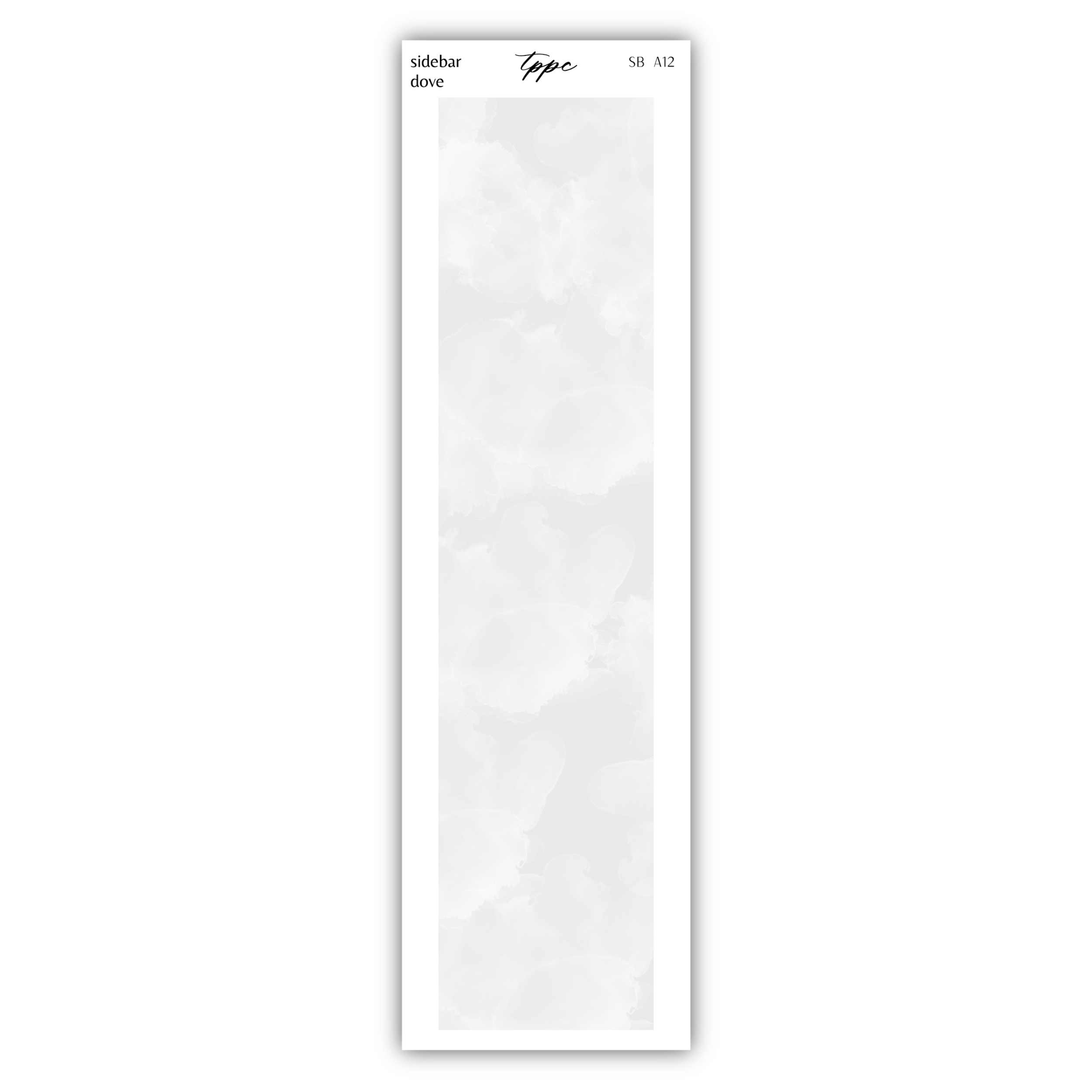 a white bookmark with a white background