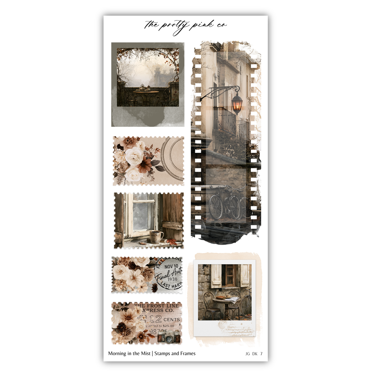 The image is a collage of various artistic and decorative elements, including a window, flowers, and a film strip. The collage appears to be a creative arrangement of different images, possibly intended for use in a project or as a decorative piece.