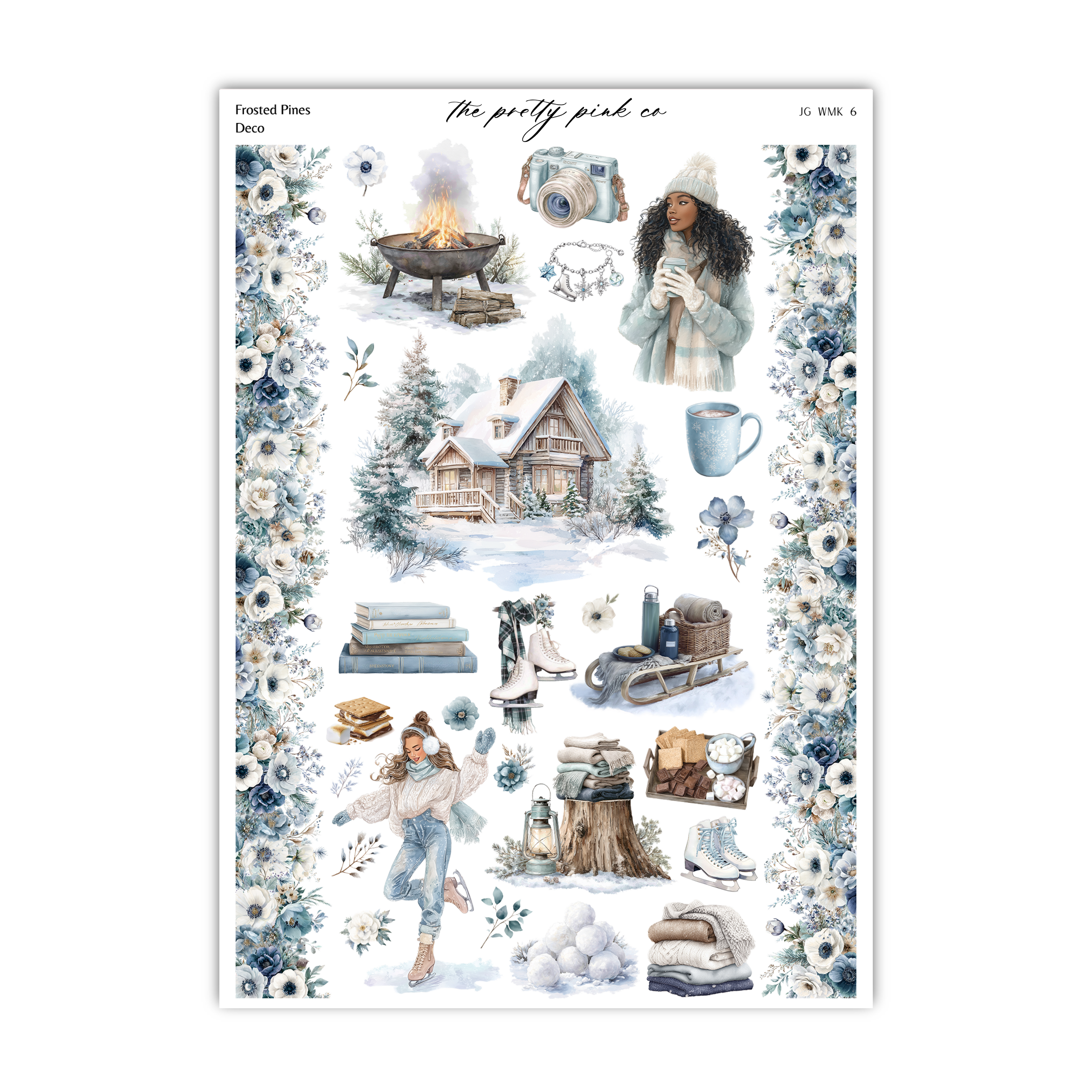 a sheet of paper with a winter scene