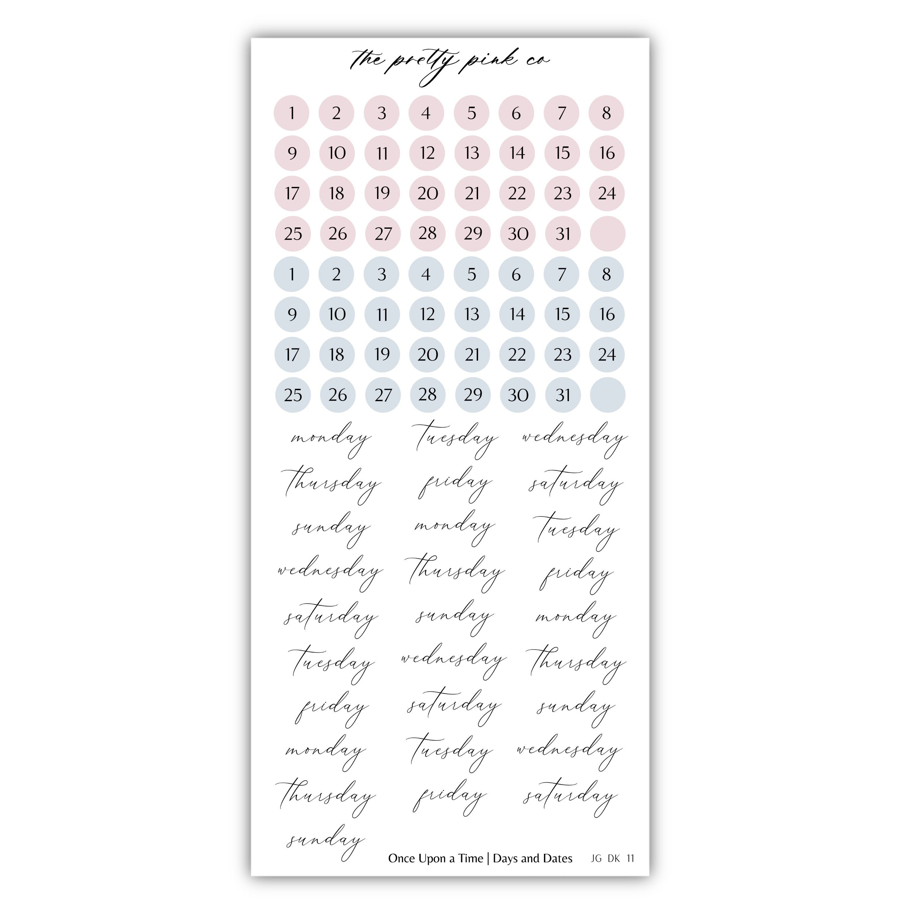 The image is a calendar with a grid of days and dates, and it appears to be a sticker or decal with a calendar-like design.