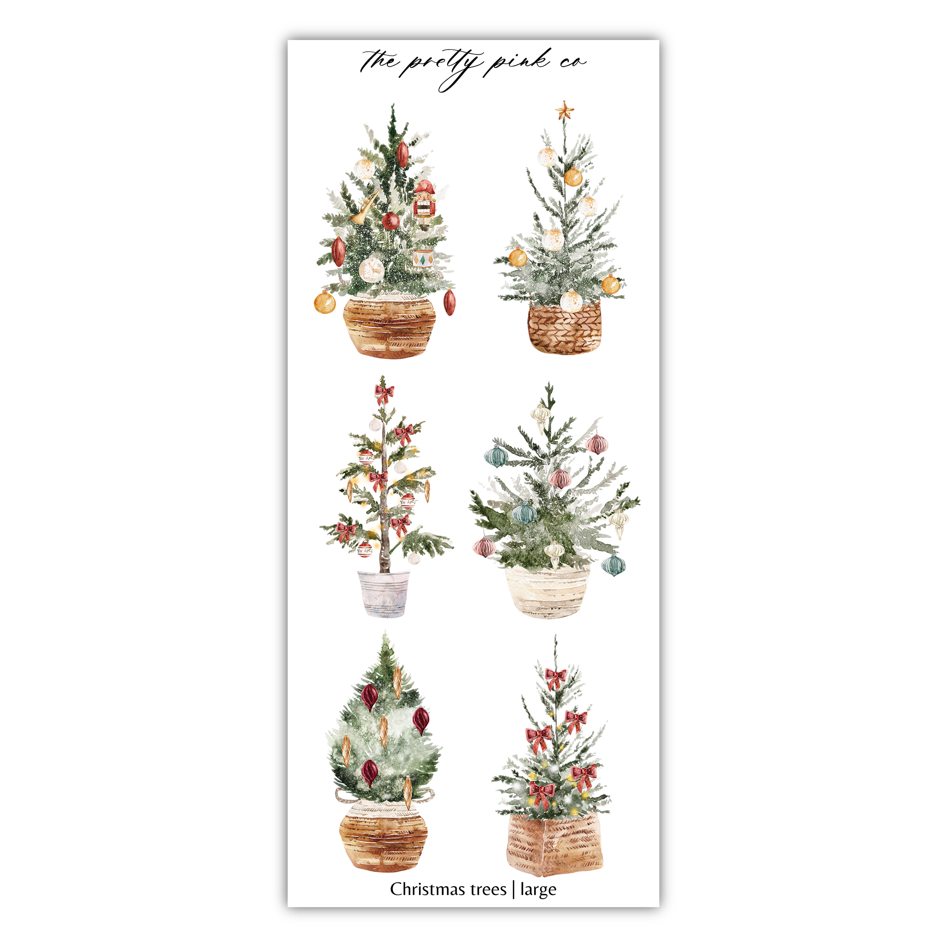 a christmas tree sticker sheet on a white background