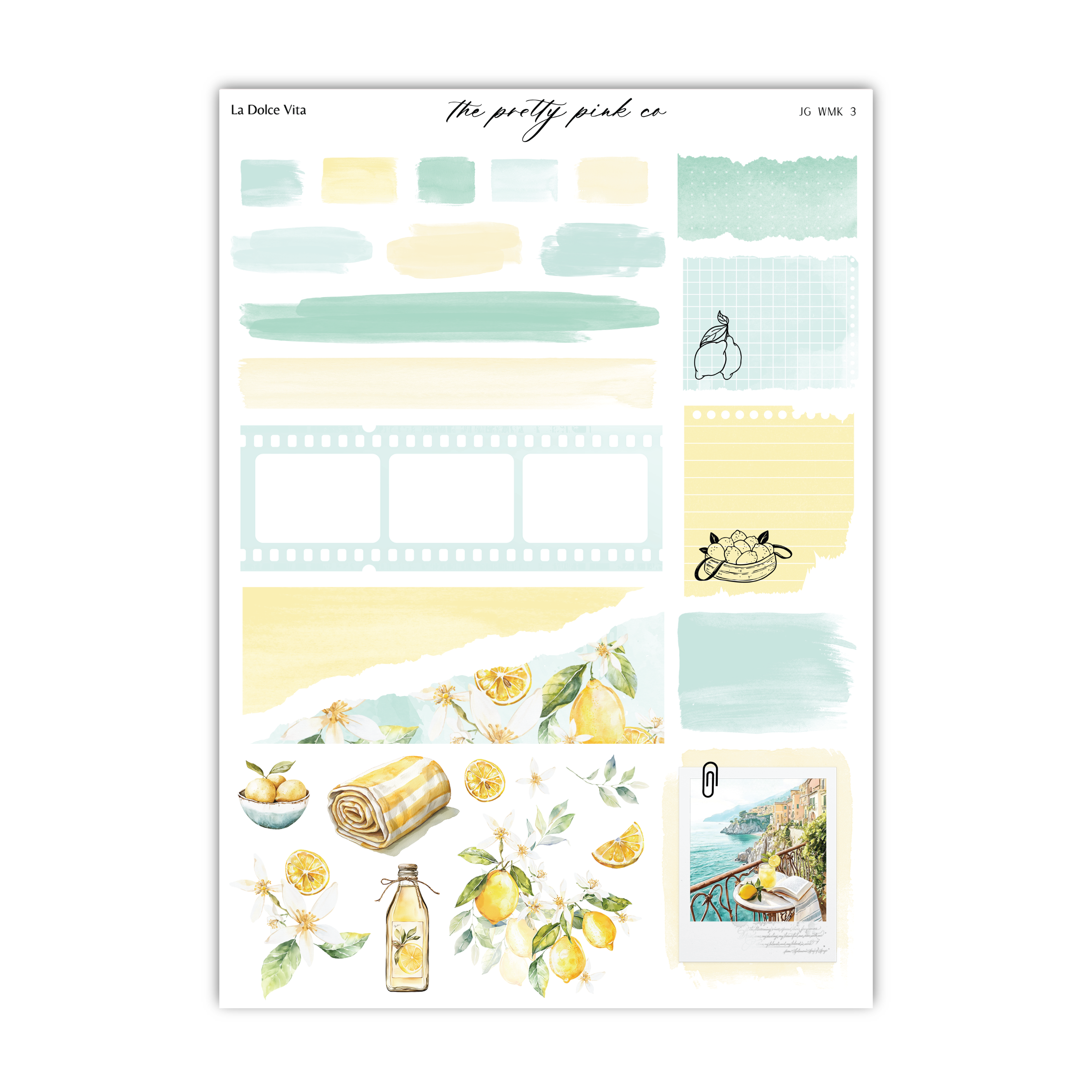 a sticker sheet with lemons and lemons on it