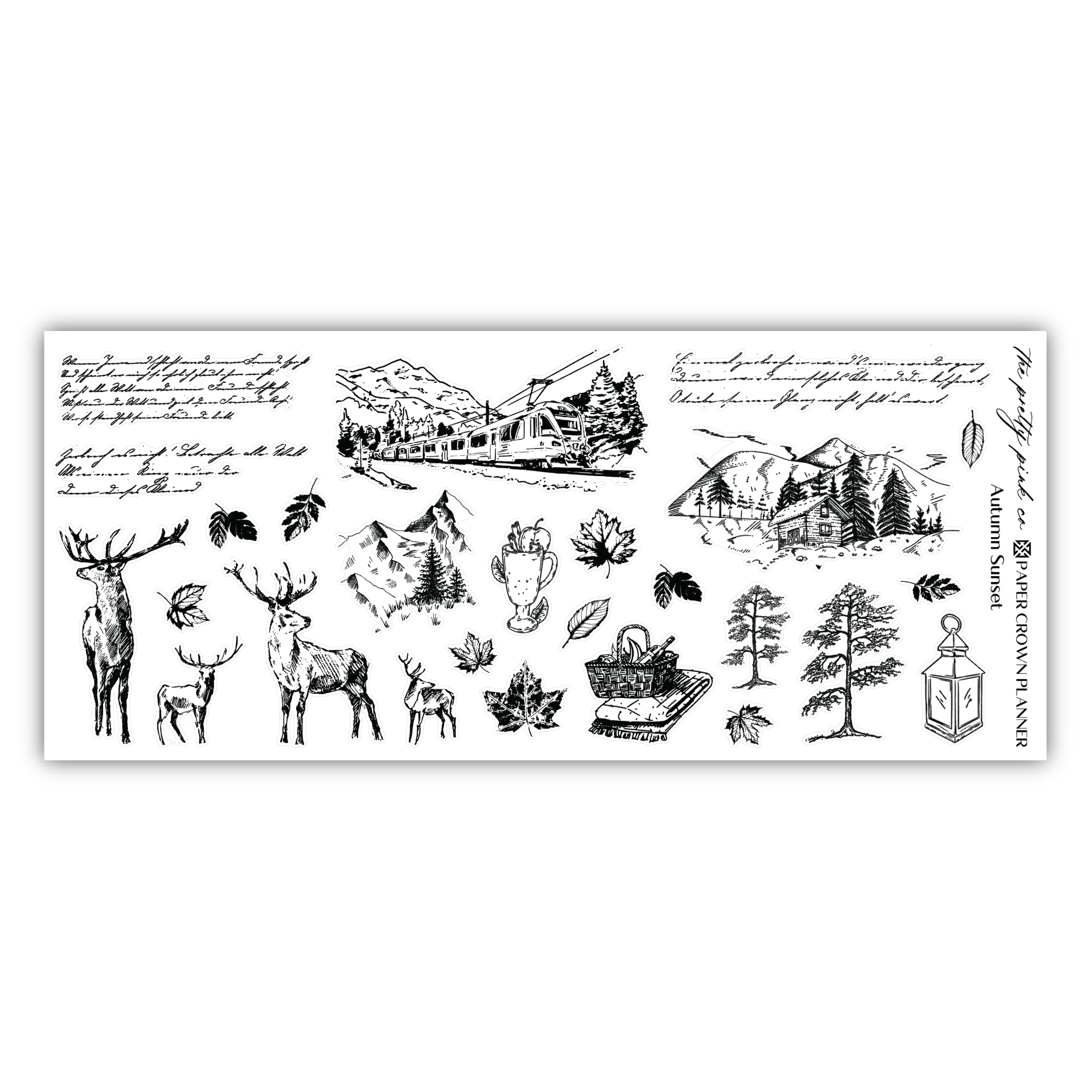 a stamp with a drawing of animals and trees