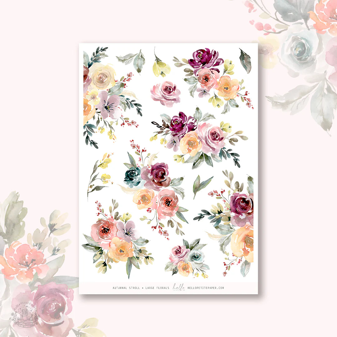 The image is a collage of various watercolor floral designs, including roses, lilies, and other colorful flowers. The designs are arranged in a visually appealing manner, showcasing the beauty and diversity of the floral elements.