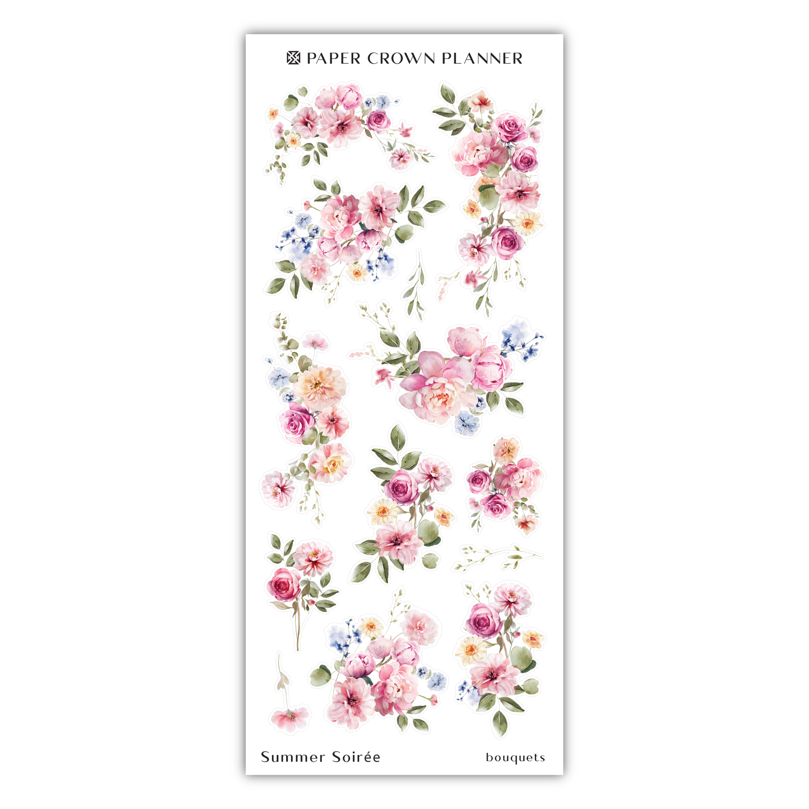 a sticker with flowers and leaves on it