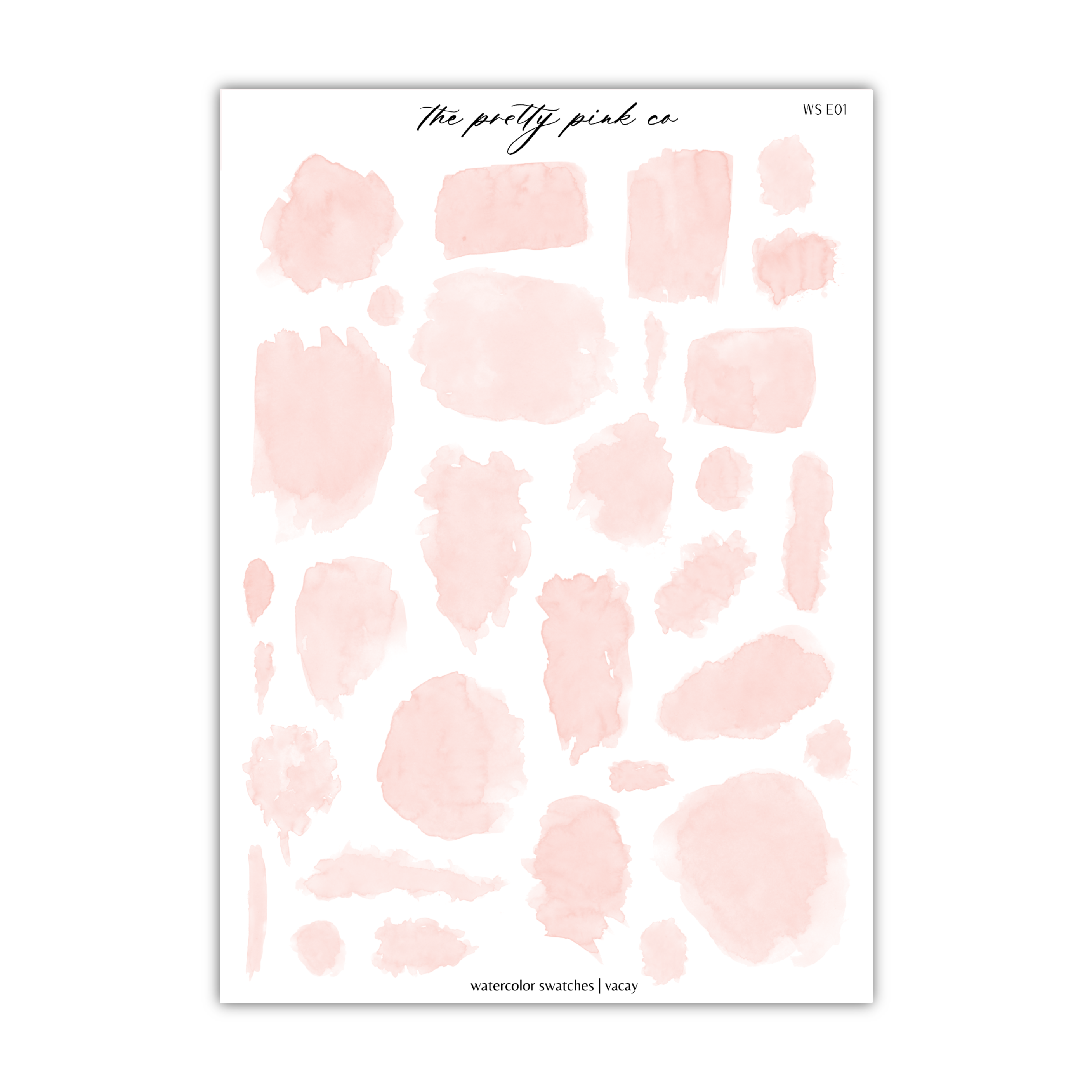 a sheet of pink watercolor paint on a white background