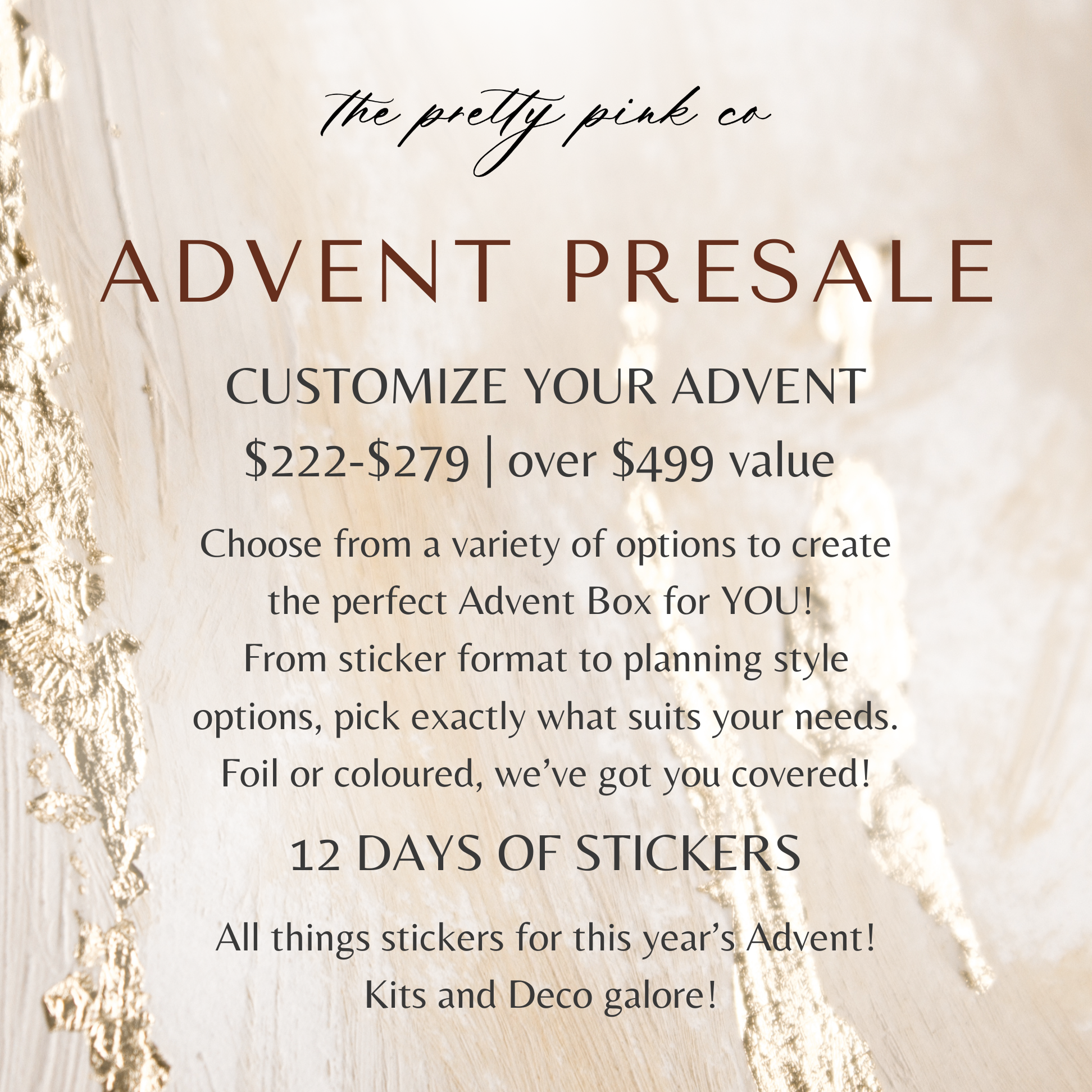 Advent 2024 Presale | Customize Your Advent Box | Decorative Kit