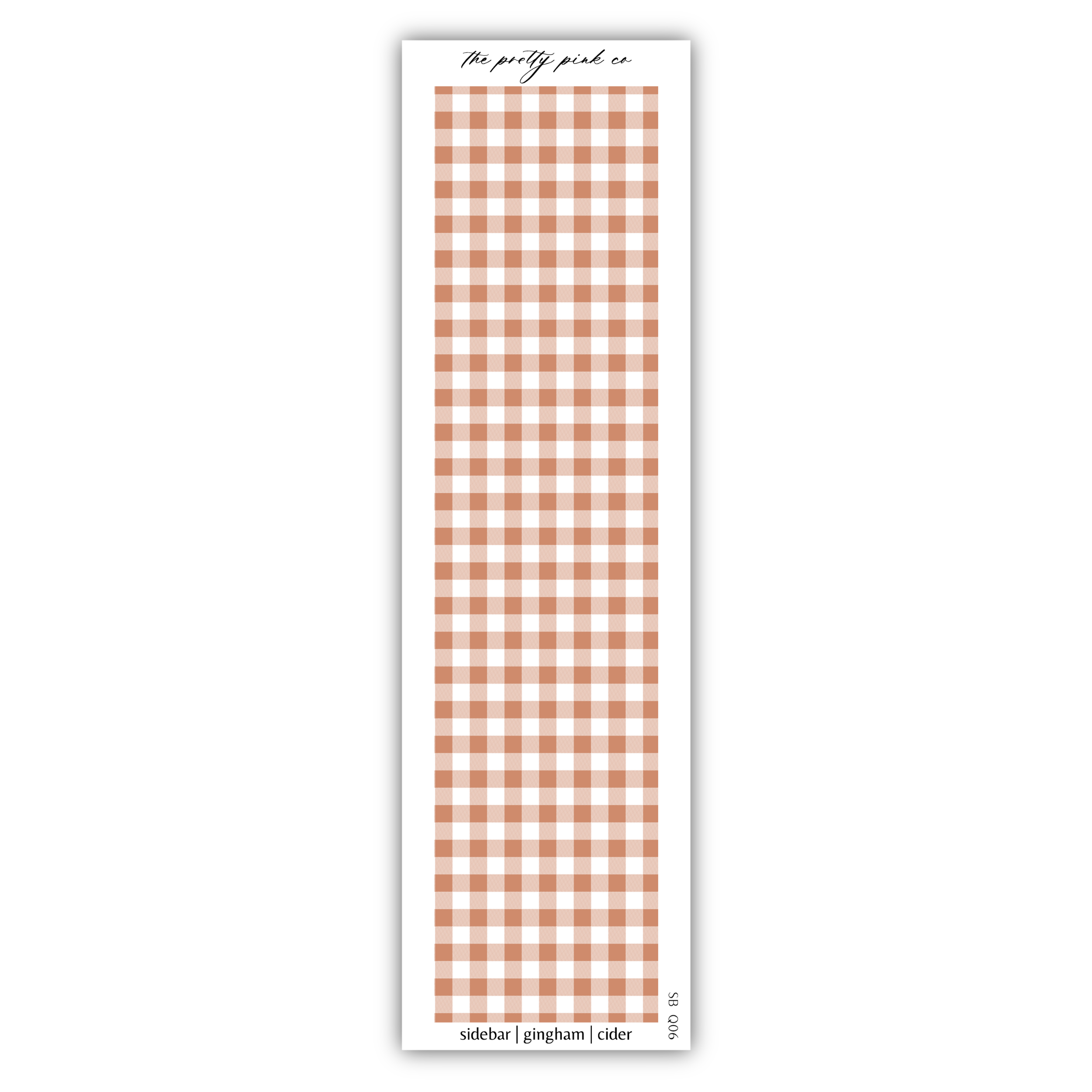 a bookmark with an orange and white checkered pattern