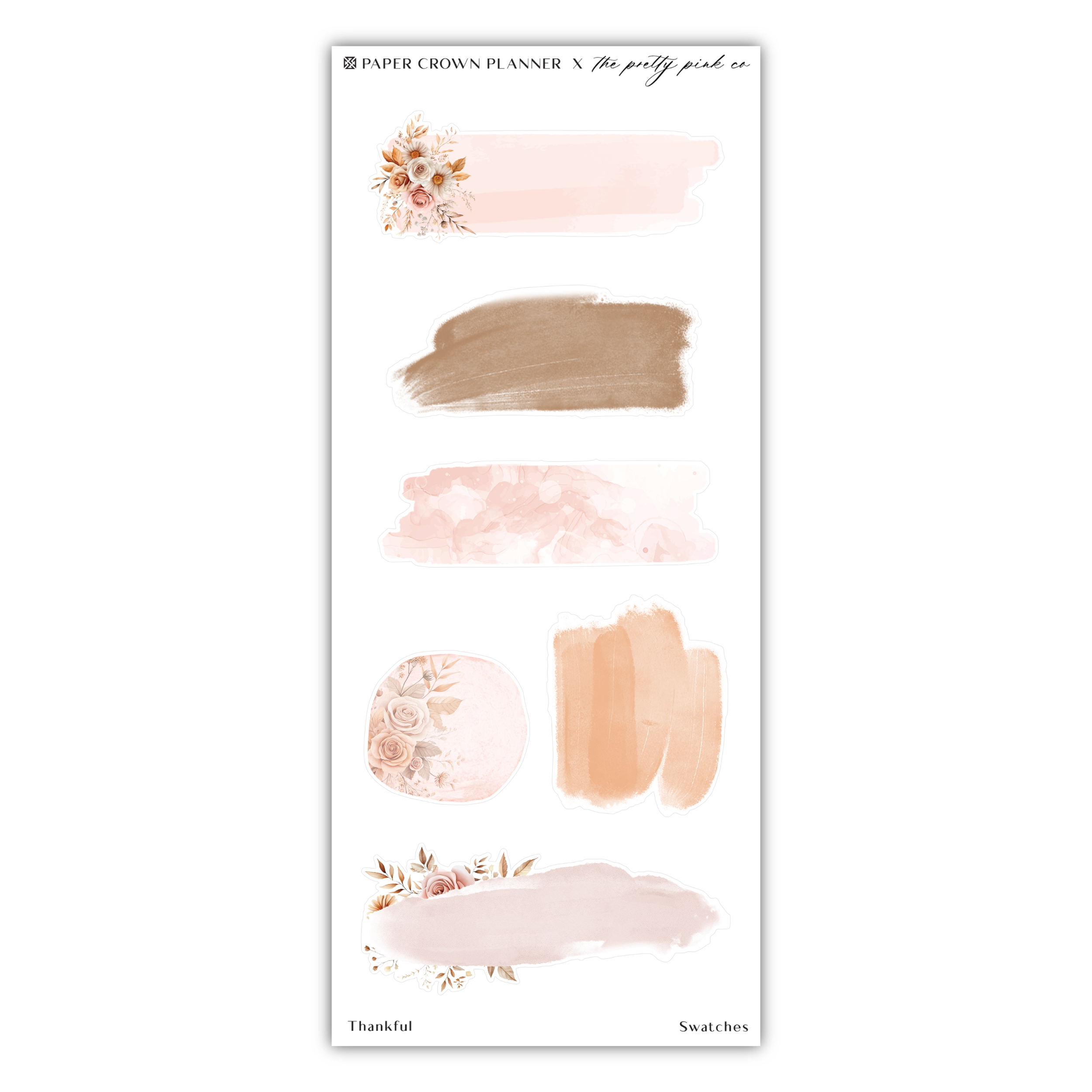 a sticker of different shades of brown and pink