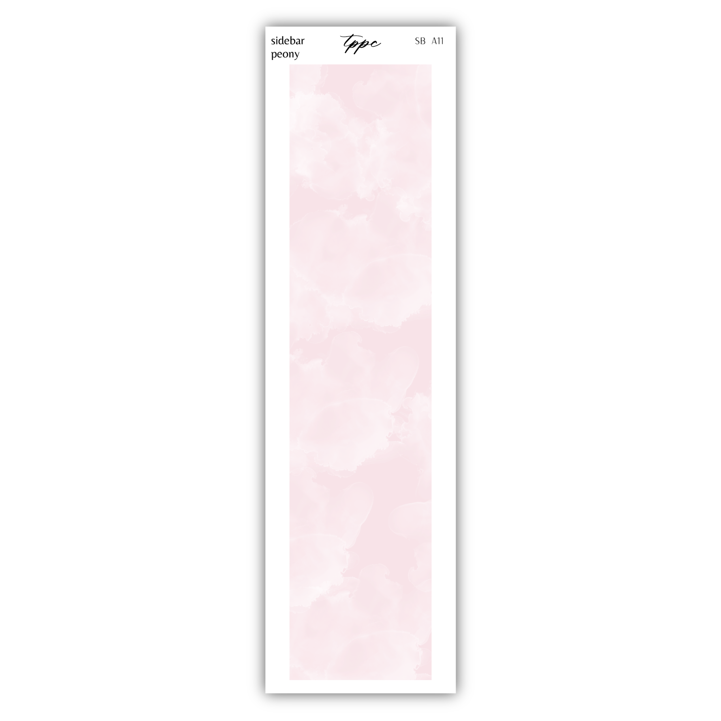 a pink bookmark with a white background