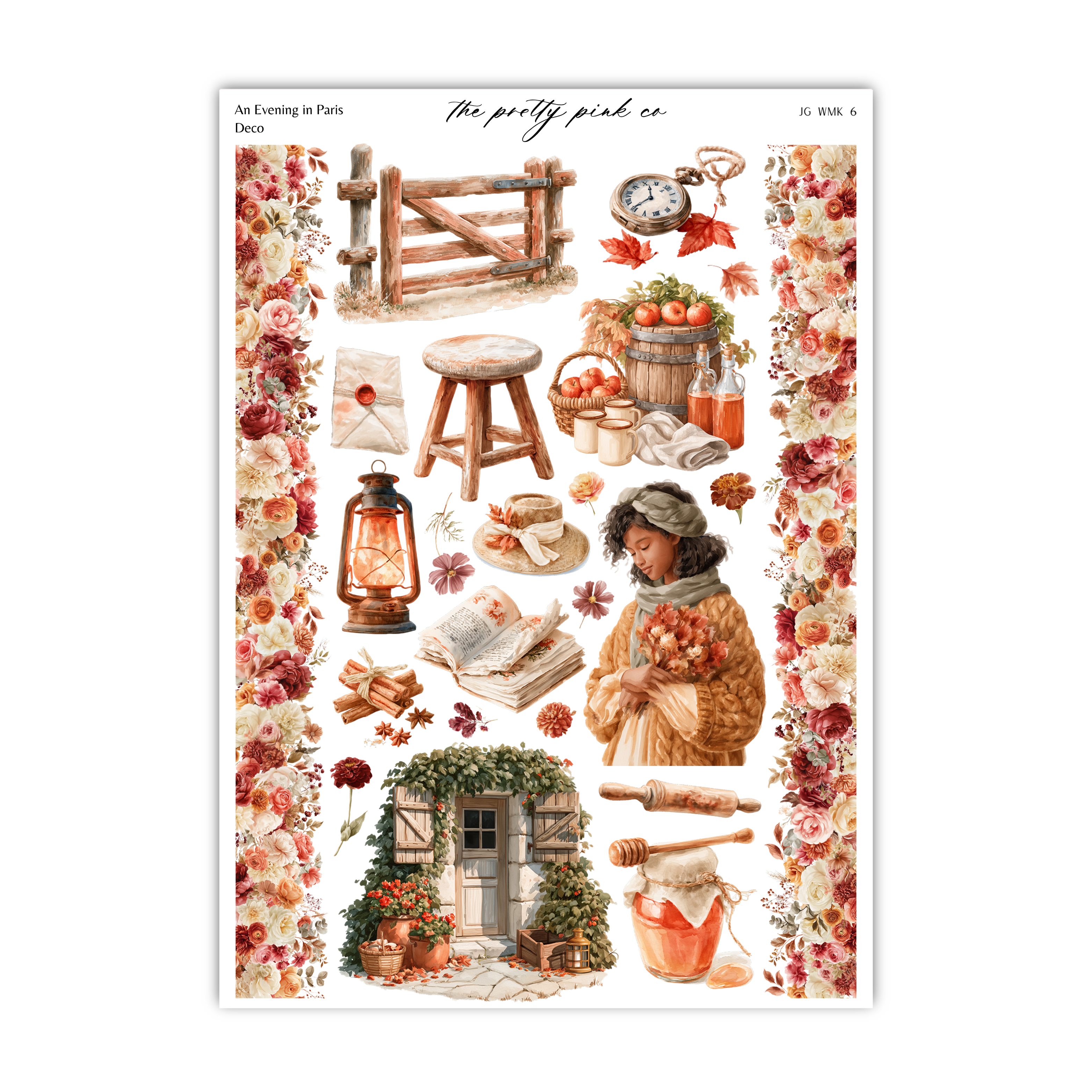 a sticker sheet with a picture of a woman