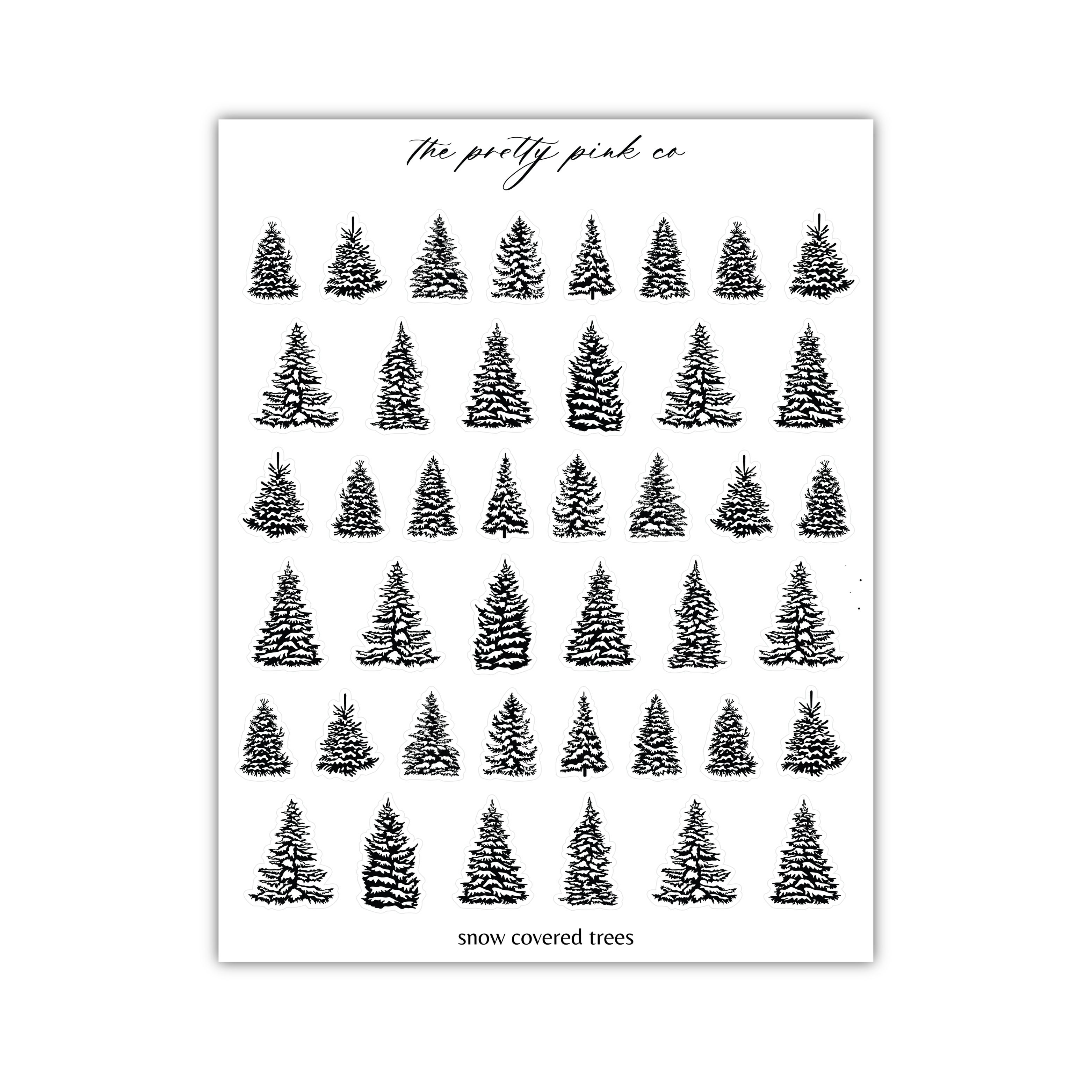 a black and white christmas tree pattern on a white background