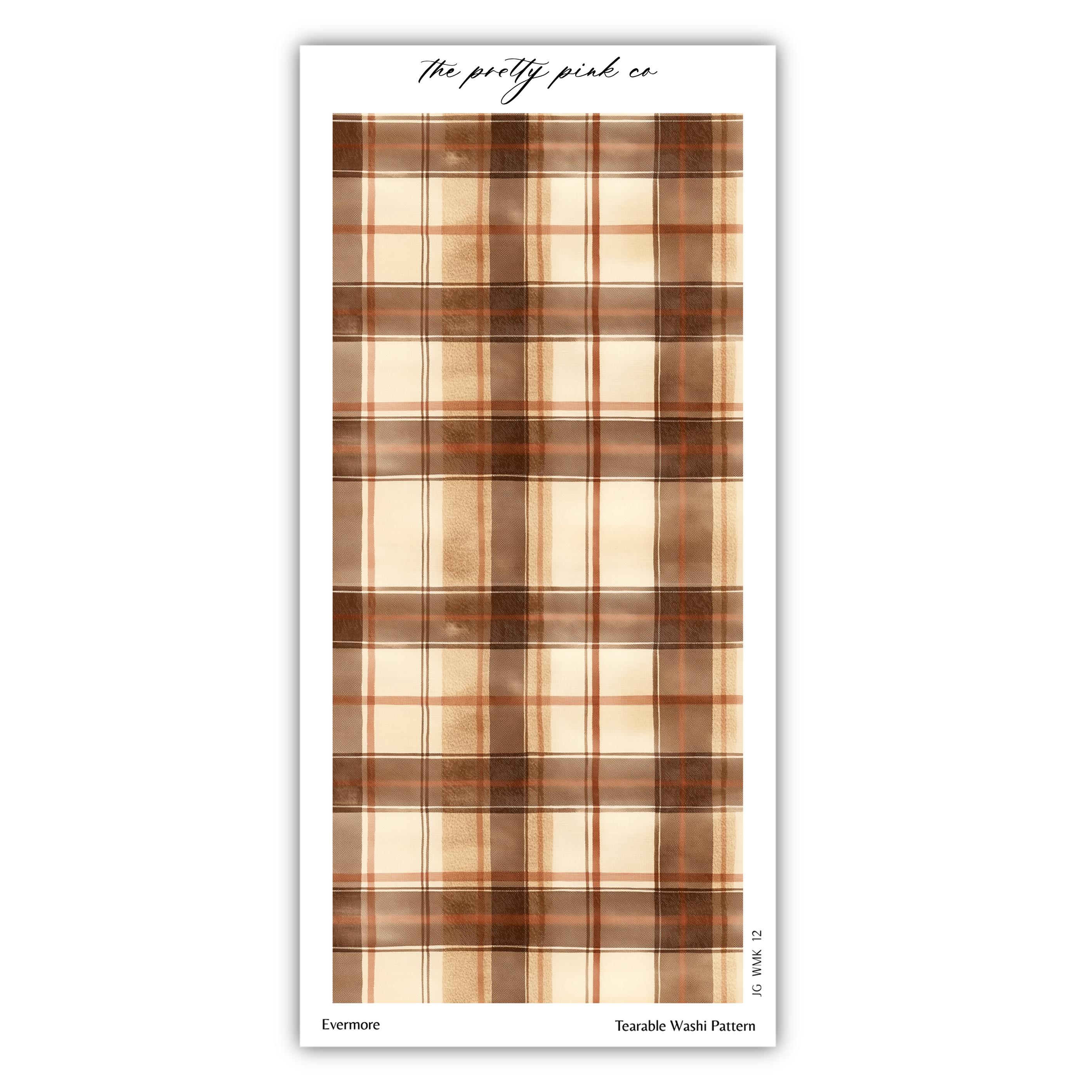 a repeating pattern of a brown and beige plaid design, which appears to be a decorative or textured fabric.