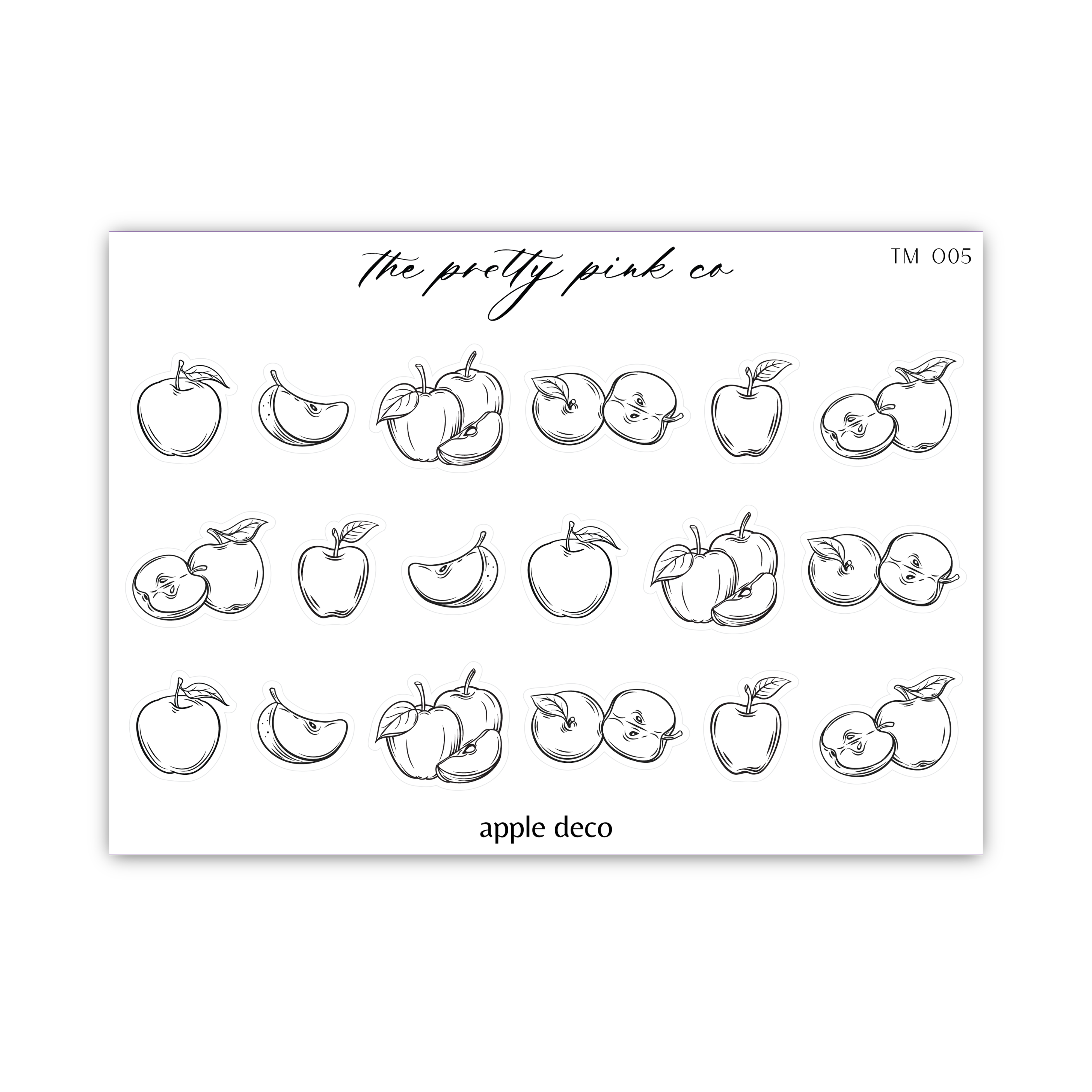 a sheet of paper with a drawing of apples