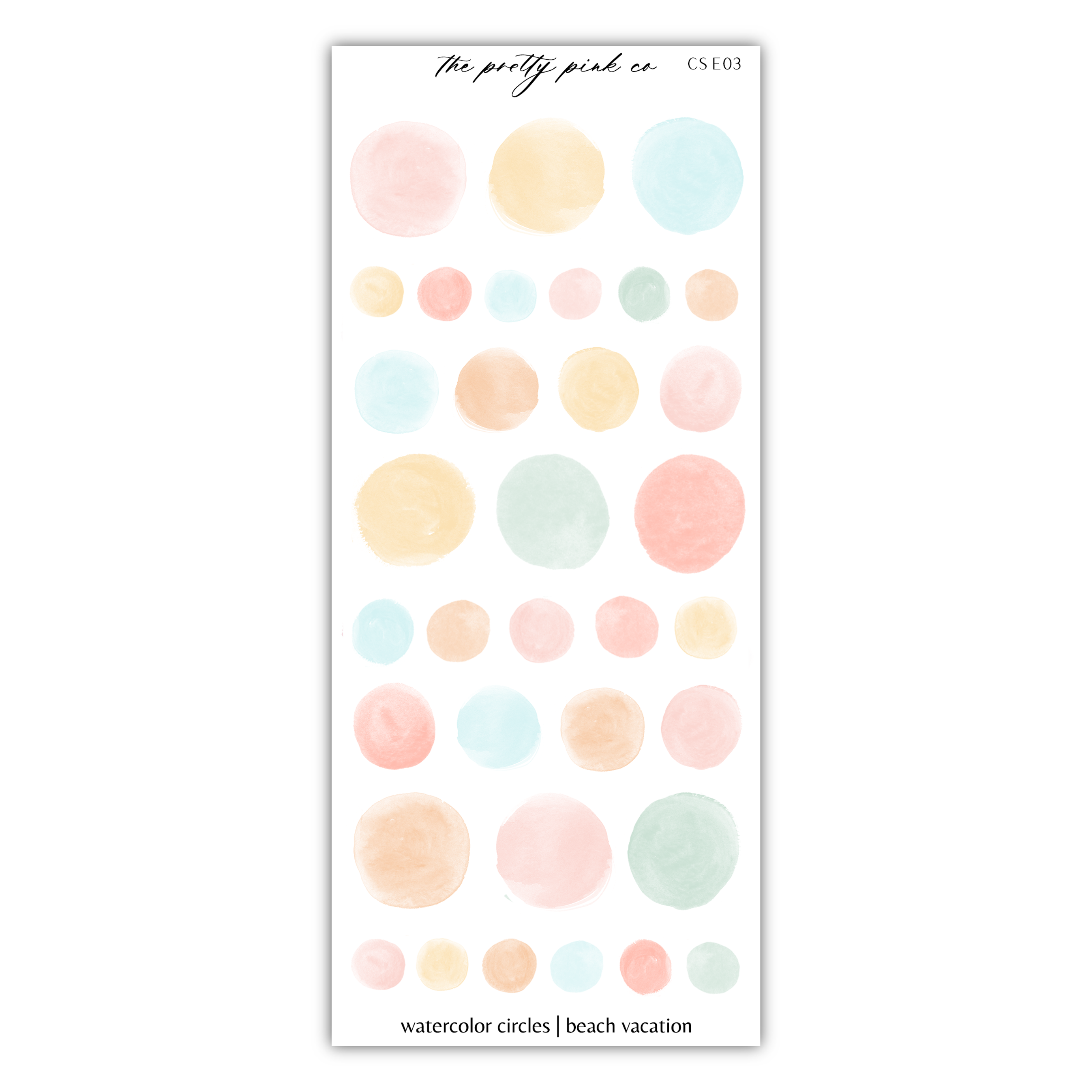 a watercolor polka dot sticker on a white background