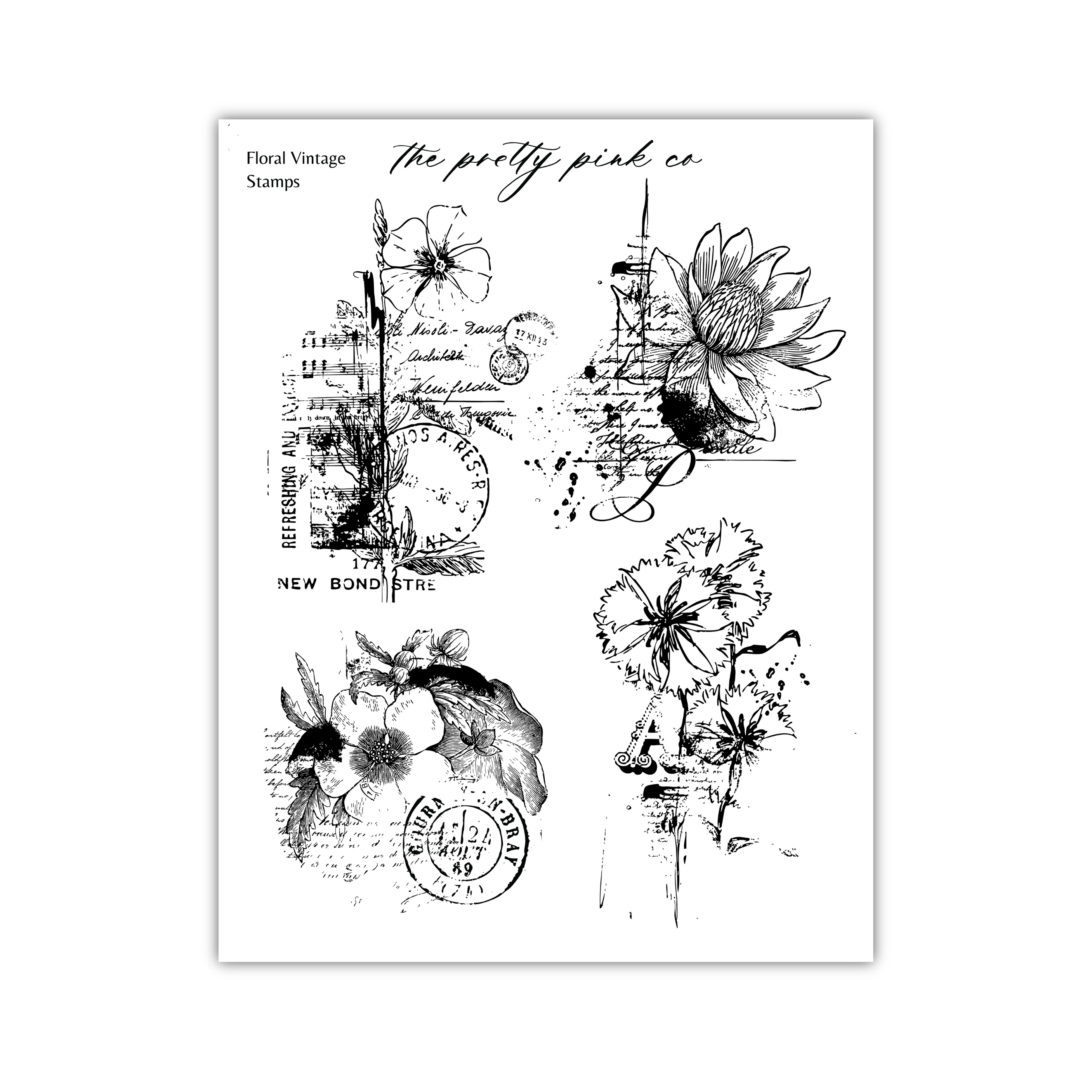 Floral Vintage Stamps