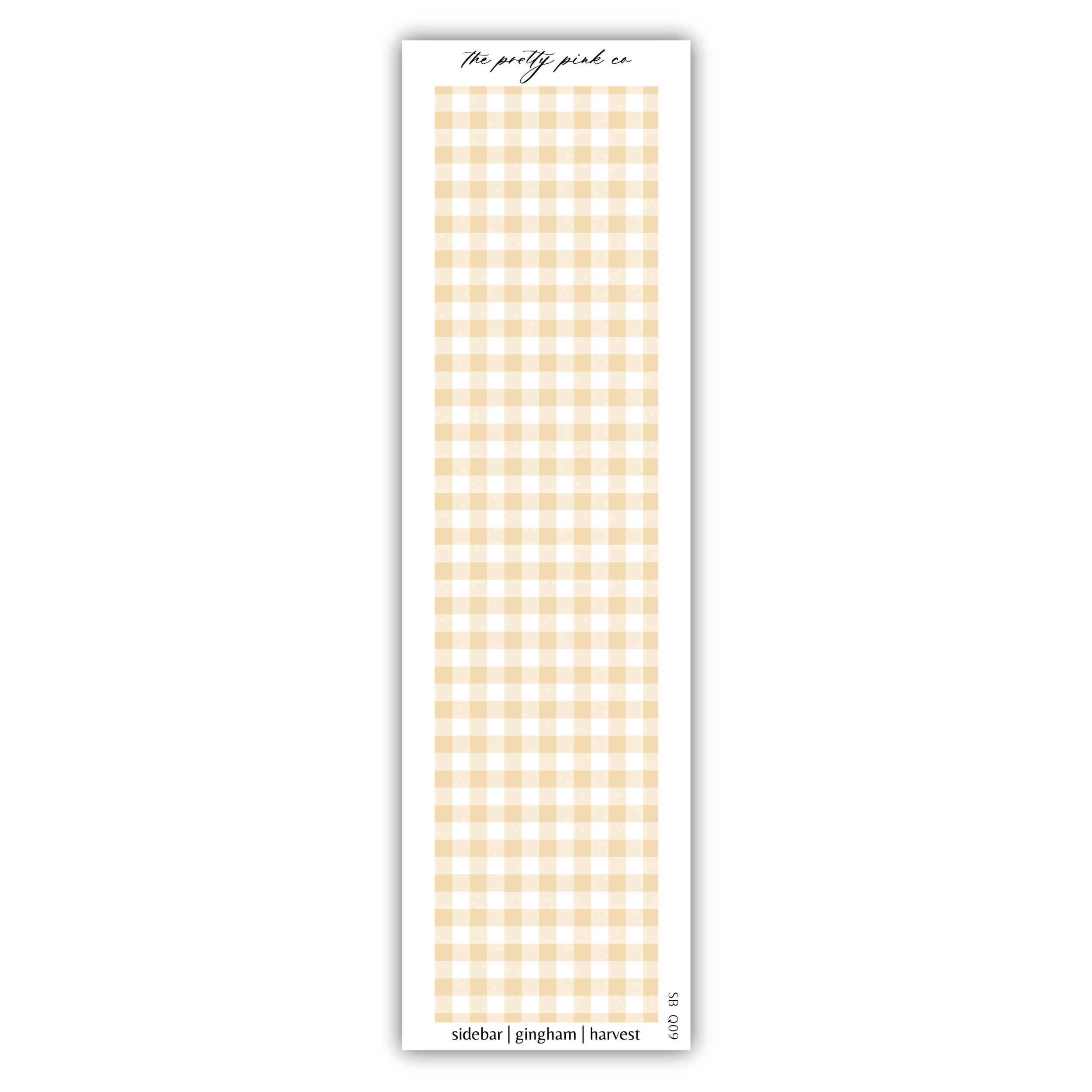 a yellow and white checkered bookmark on a white background