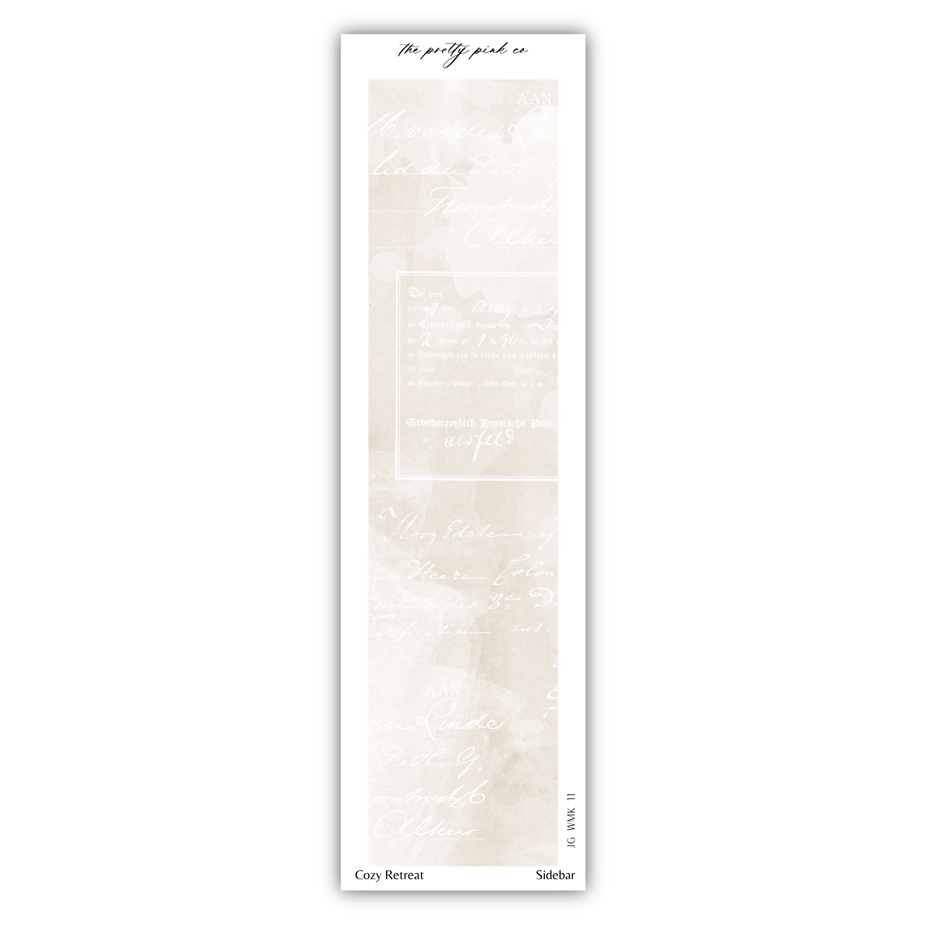 a white bookmark with writing on it