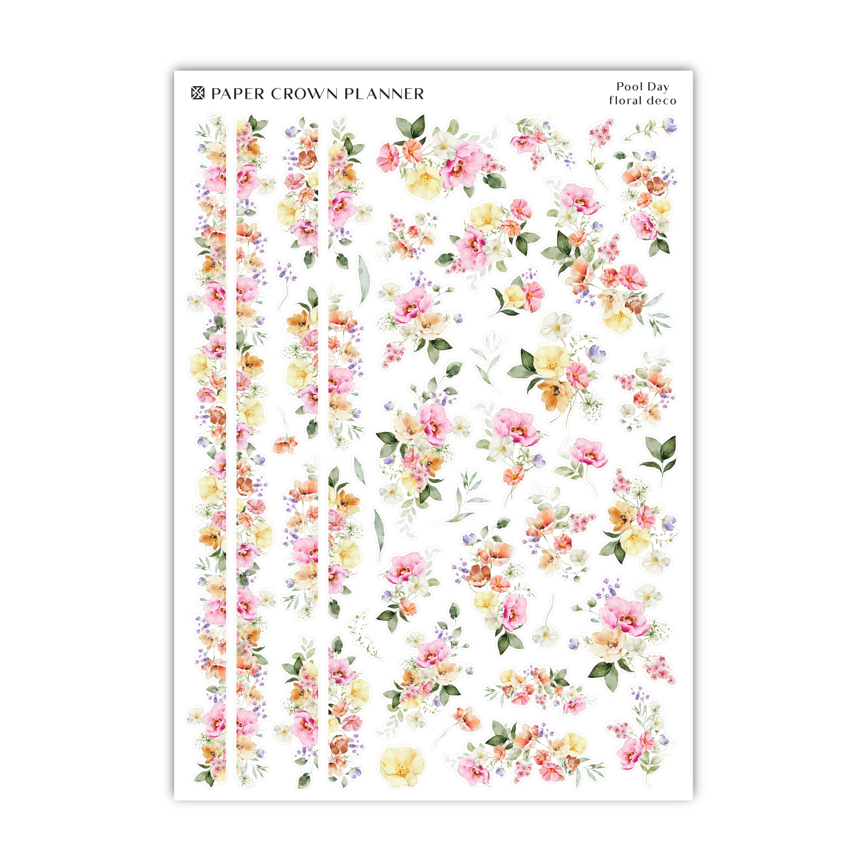 a sheet of paper with flowers on it