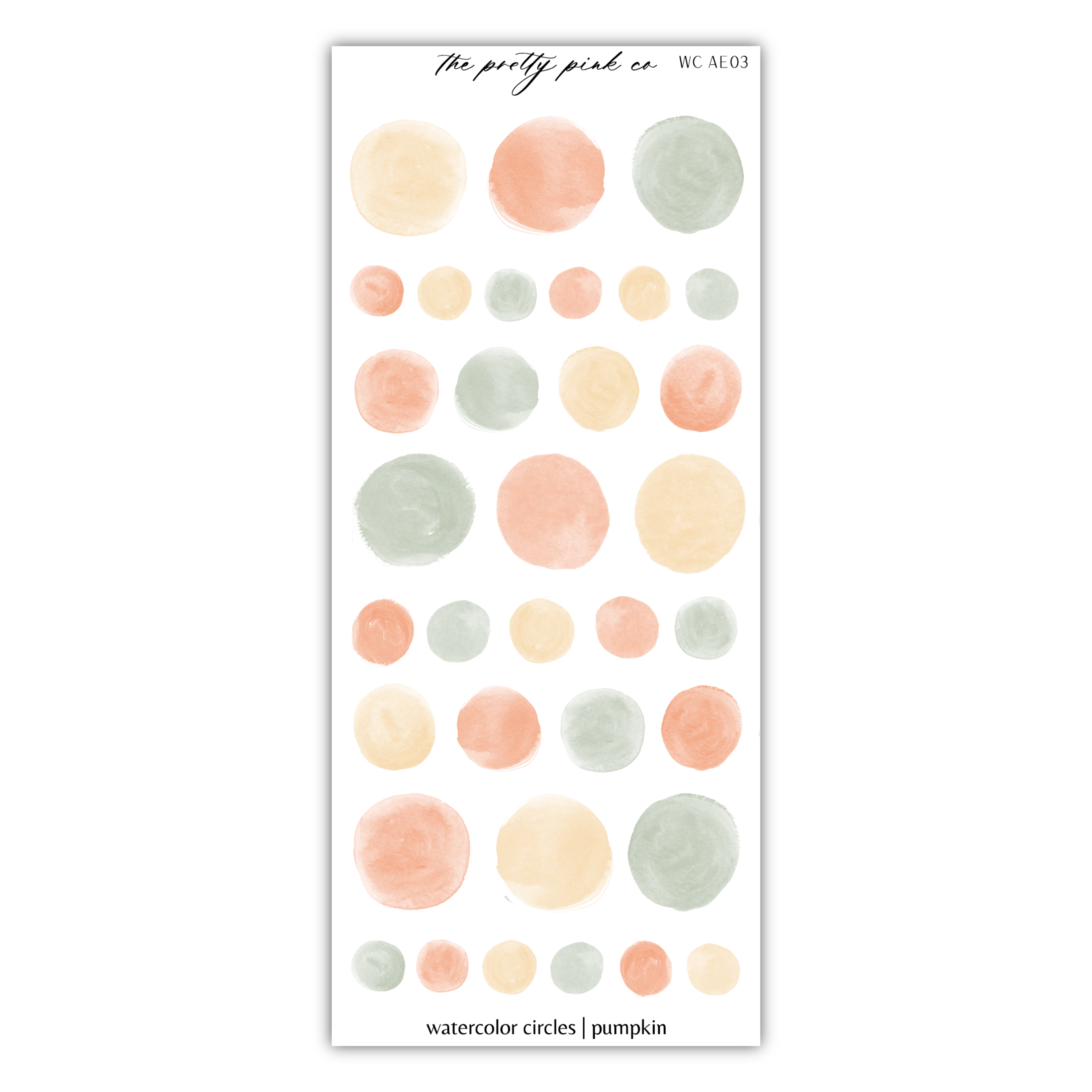 a watercolor polka dot sticker on a white background