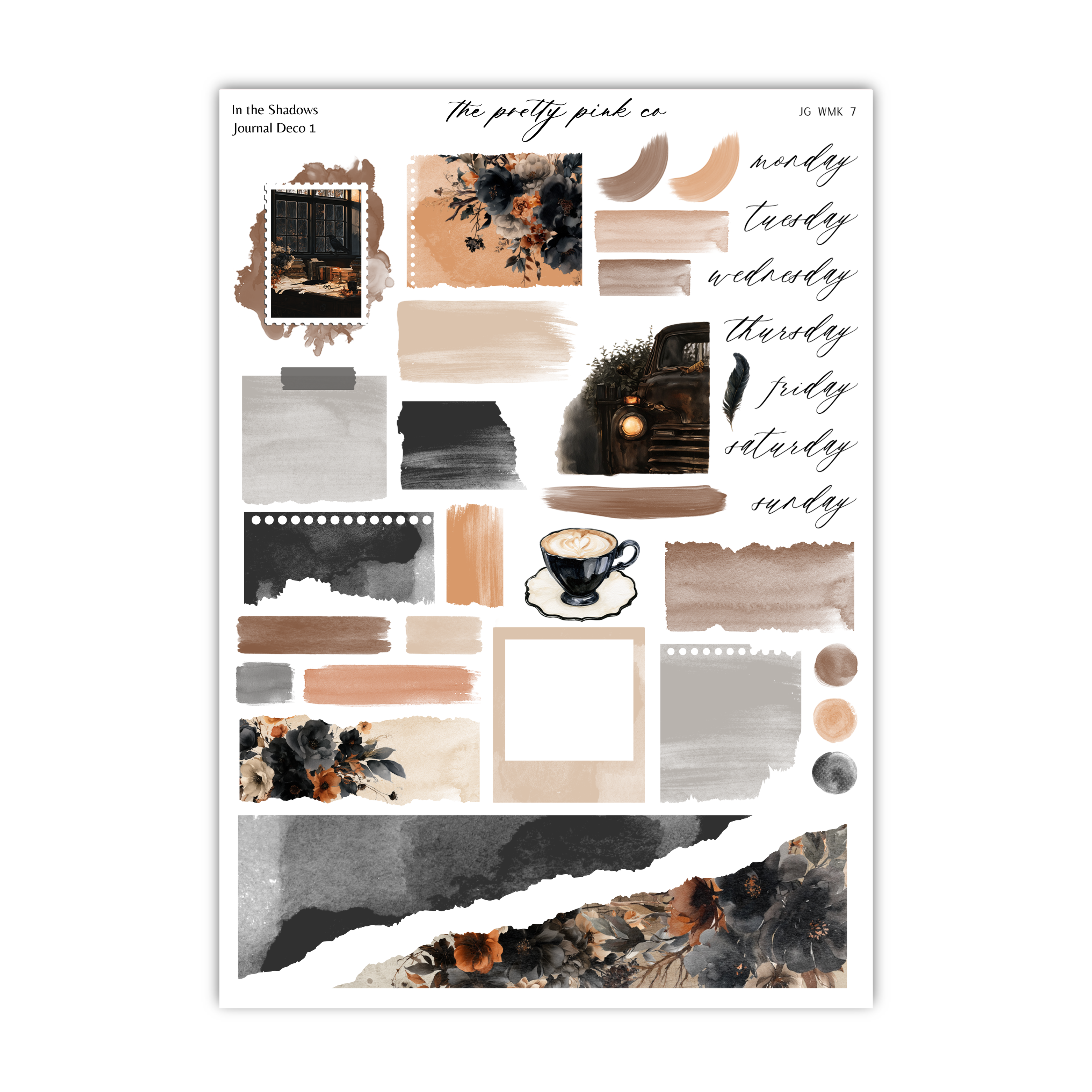 The image is a collage of various artistic elements, including a coffee cup, flowers, and abstract shapes, arranged in a visually appealing manner.