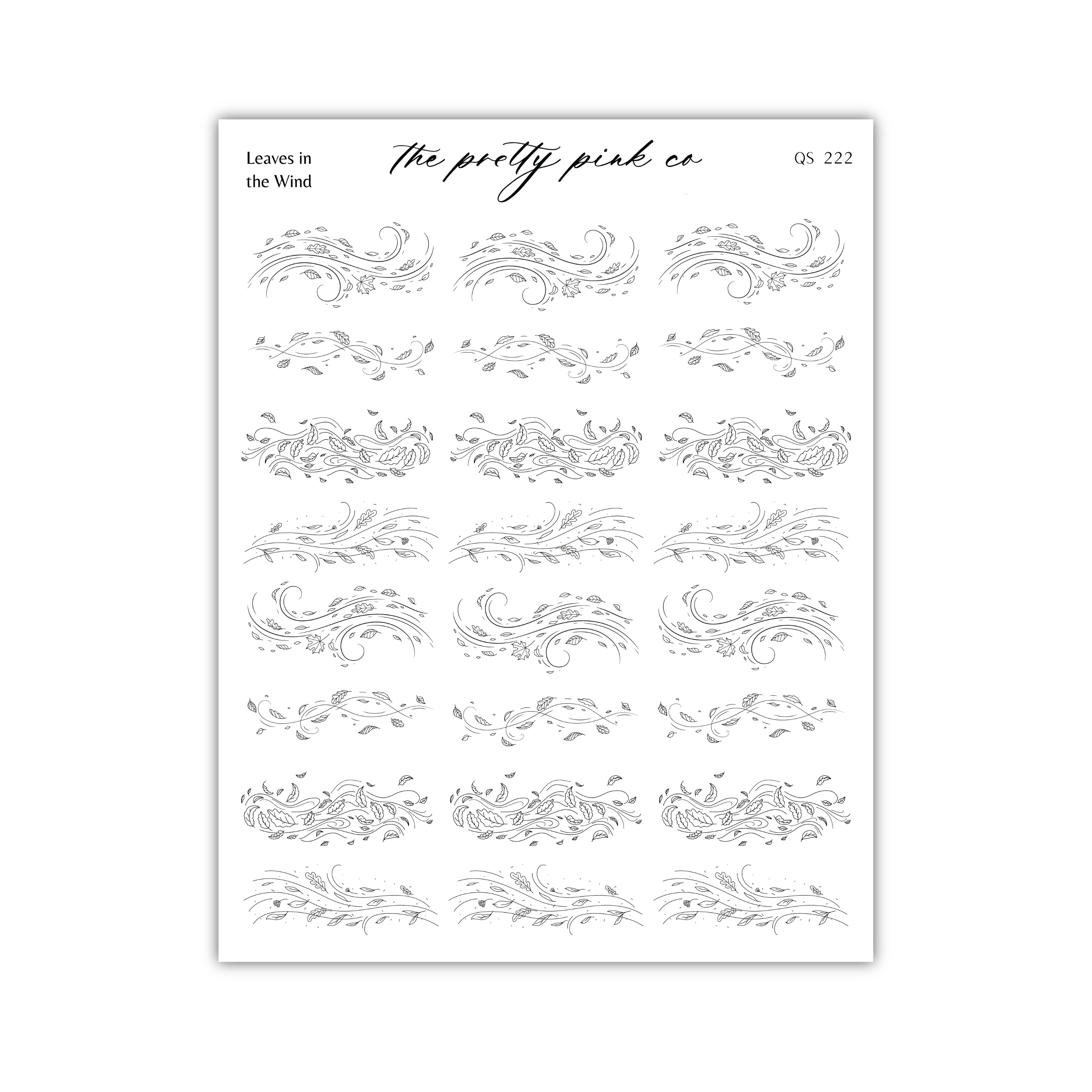 a collection of stylized floral designs, including leaves and branches, arranged in a grid format. The designs are presented in a black and white color scheme, with intricate patterns and shapes that create a visually appealing and artistic composition.