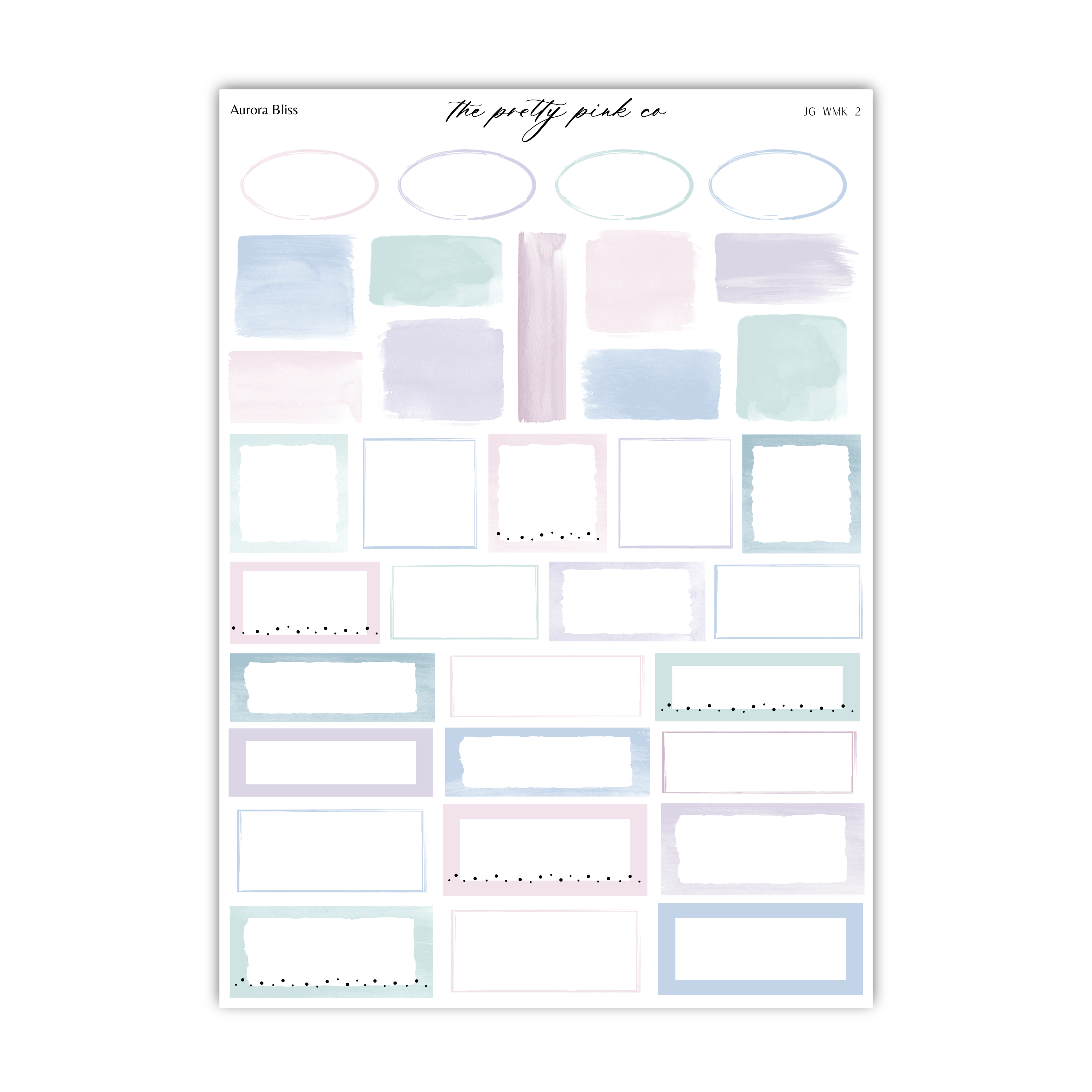 a planner sticker with paste and blue squares