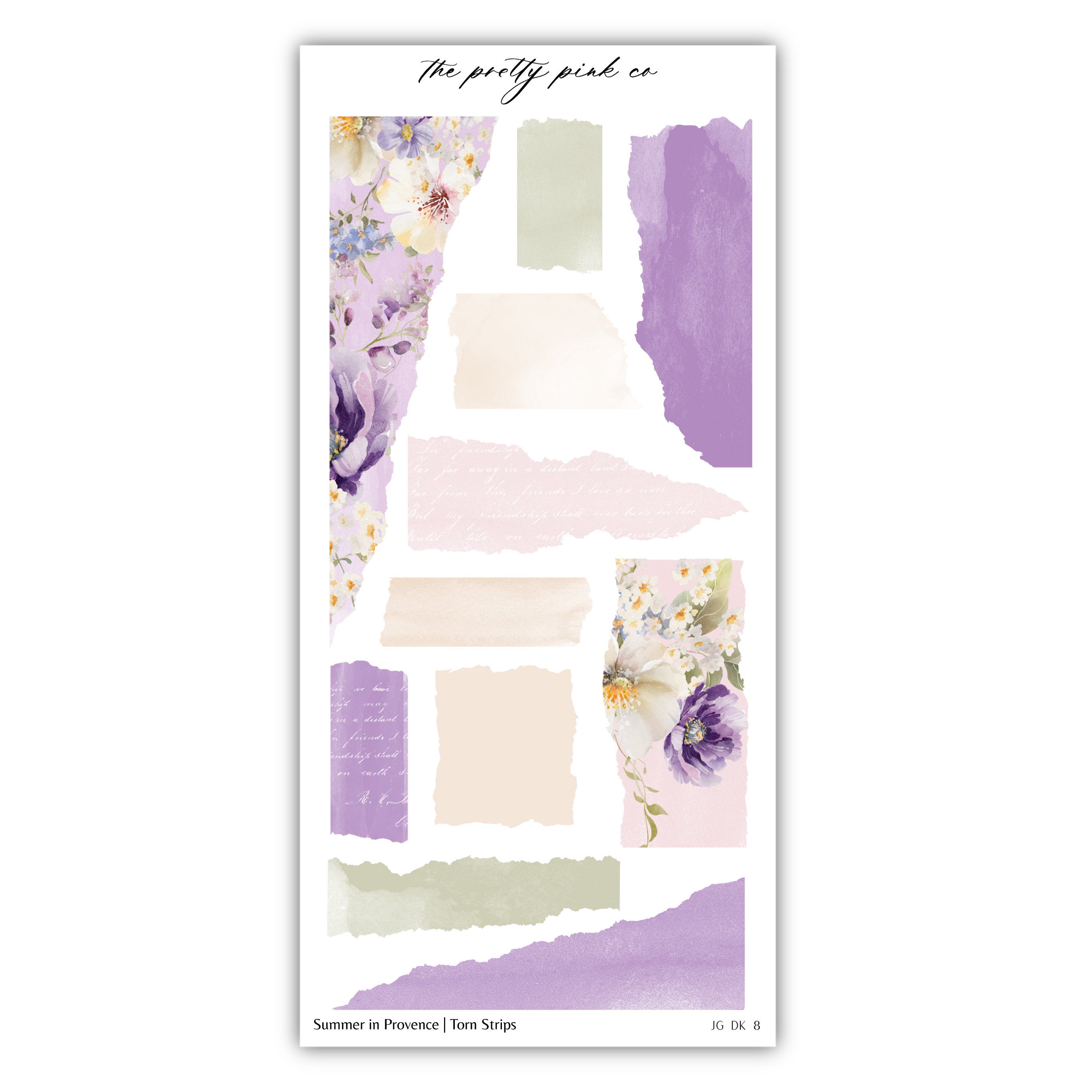 a sticker sheet with a flower pattern on it