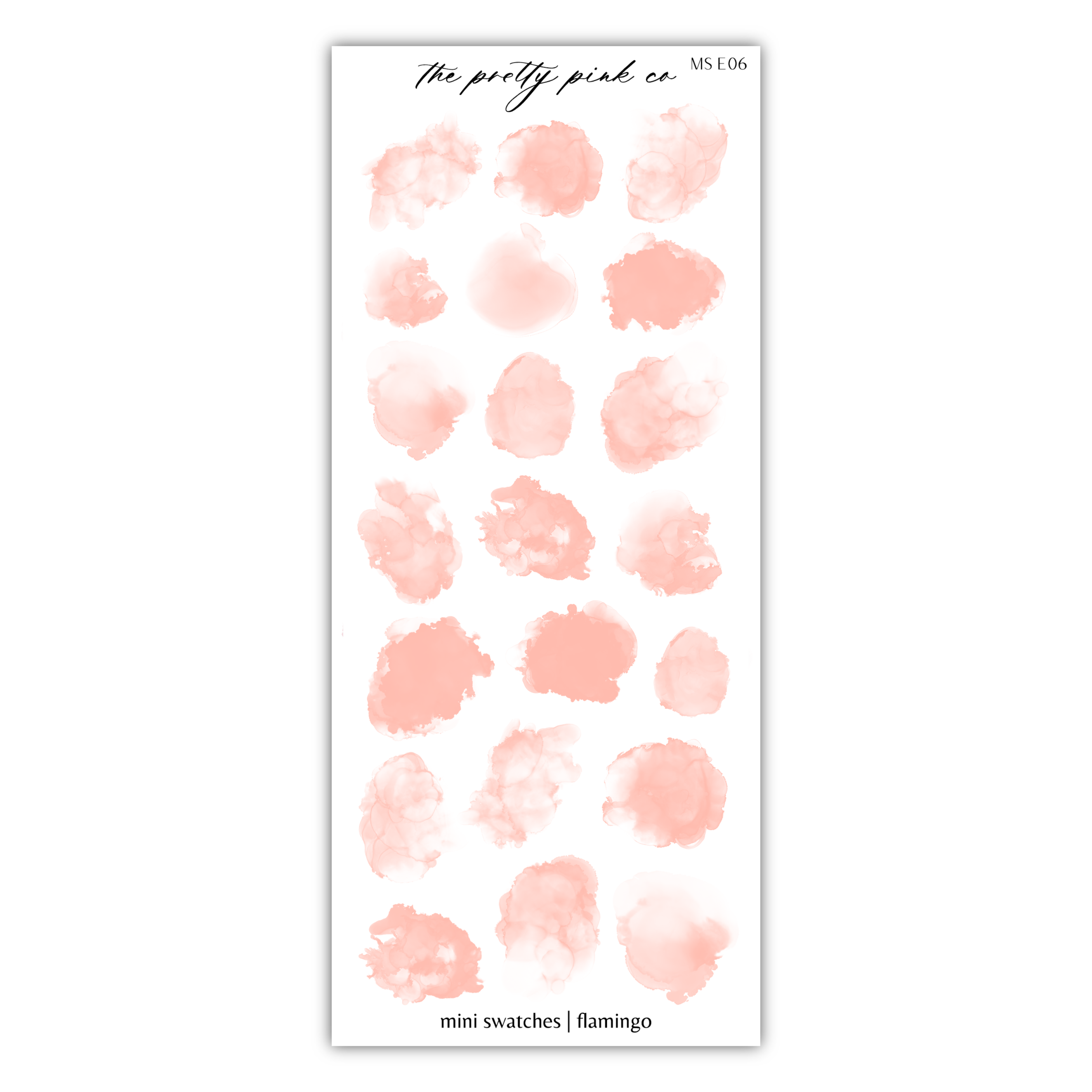 a sticker of pink watercolor paint on a white background