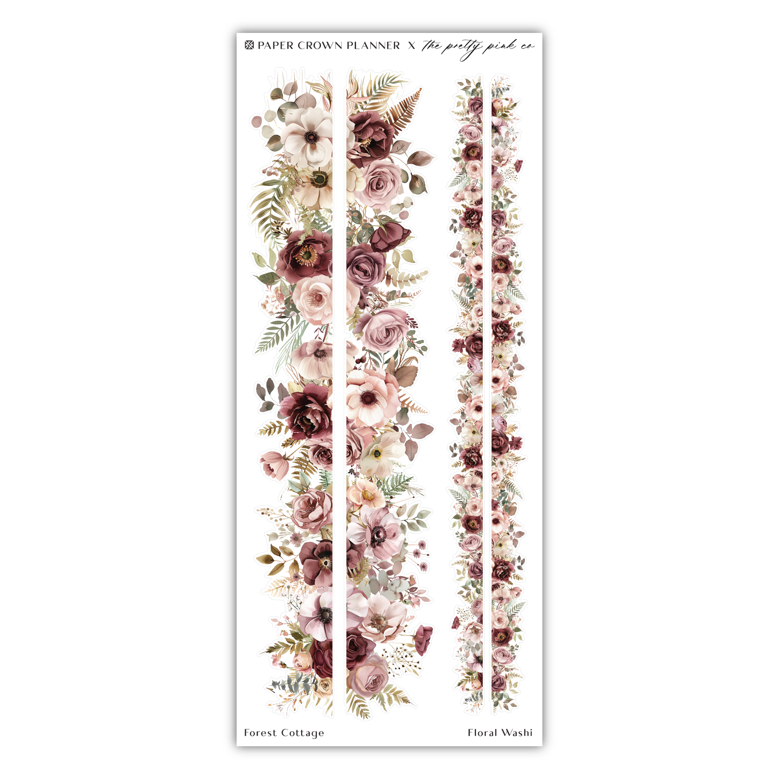 a sticker of flowers and leaves on a white background