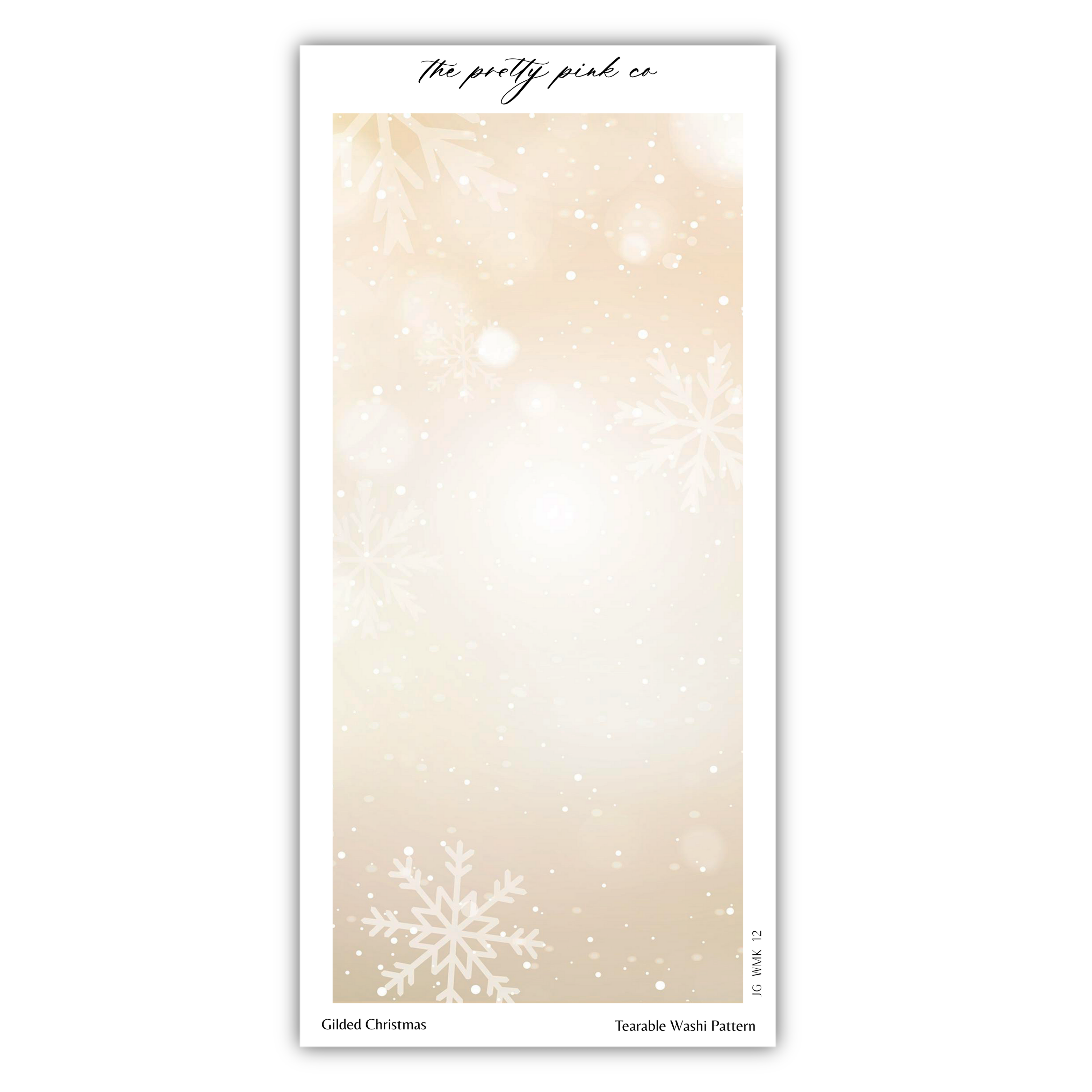 The image is a collage of various images, including snowflakes and a snowy background, with the text "The pretty pink co" and "Gilded Christmas" visible.