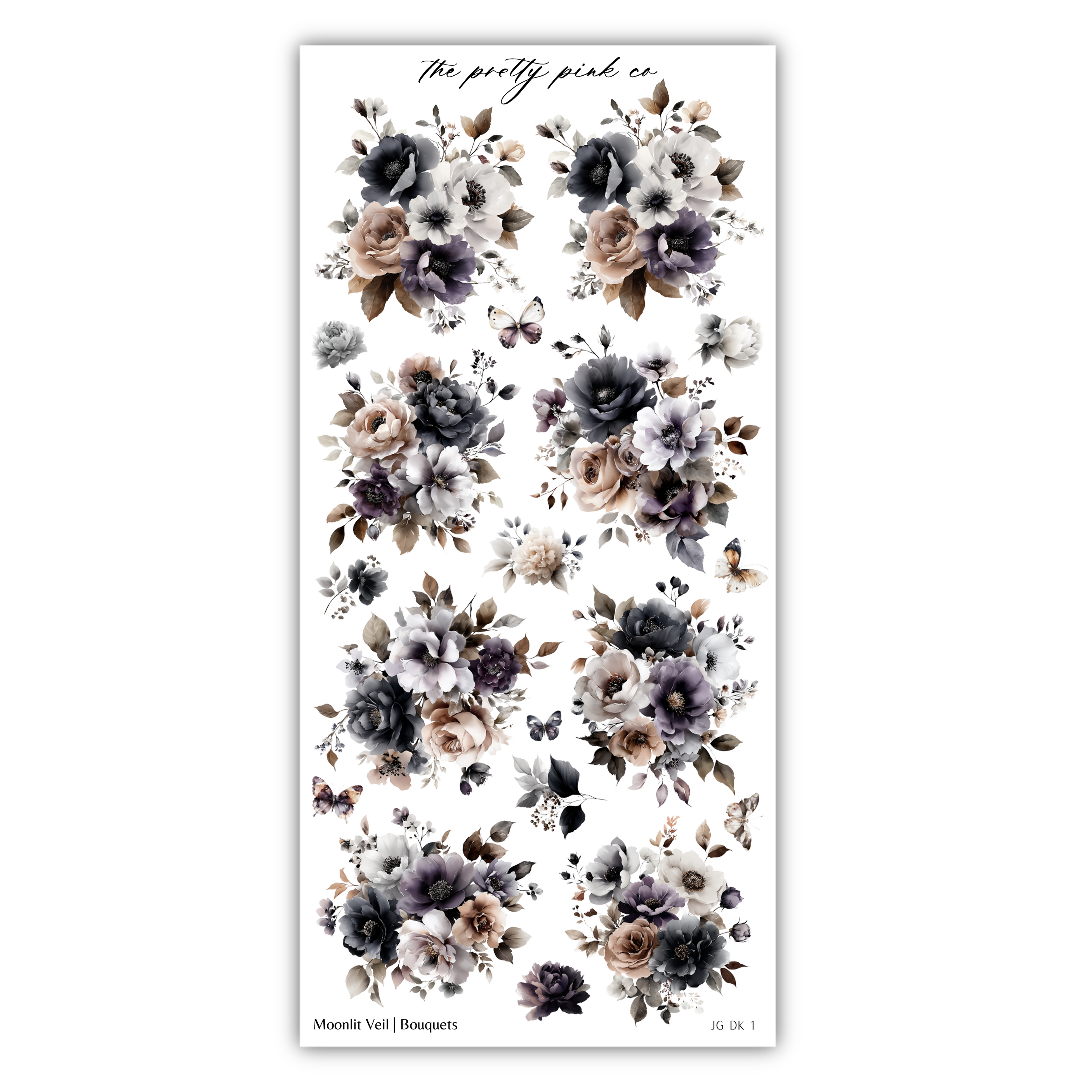 a collection of floral arrangements, including various types of flowers and leaves, arranged in a visually appealing manner.