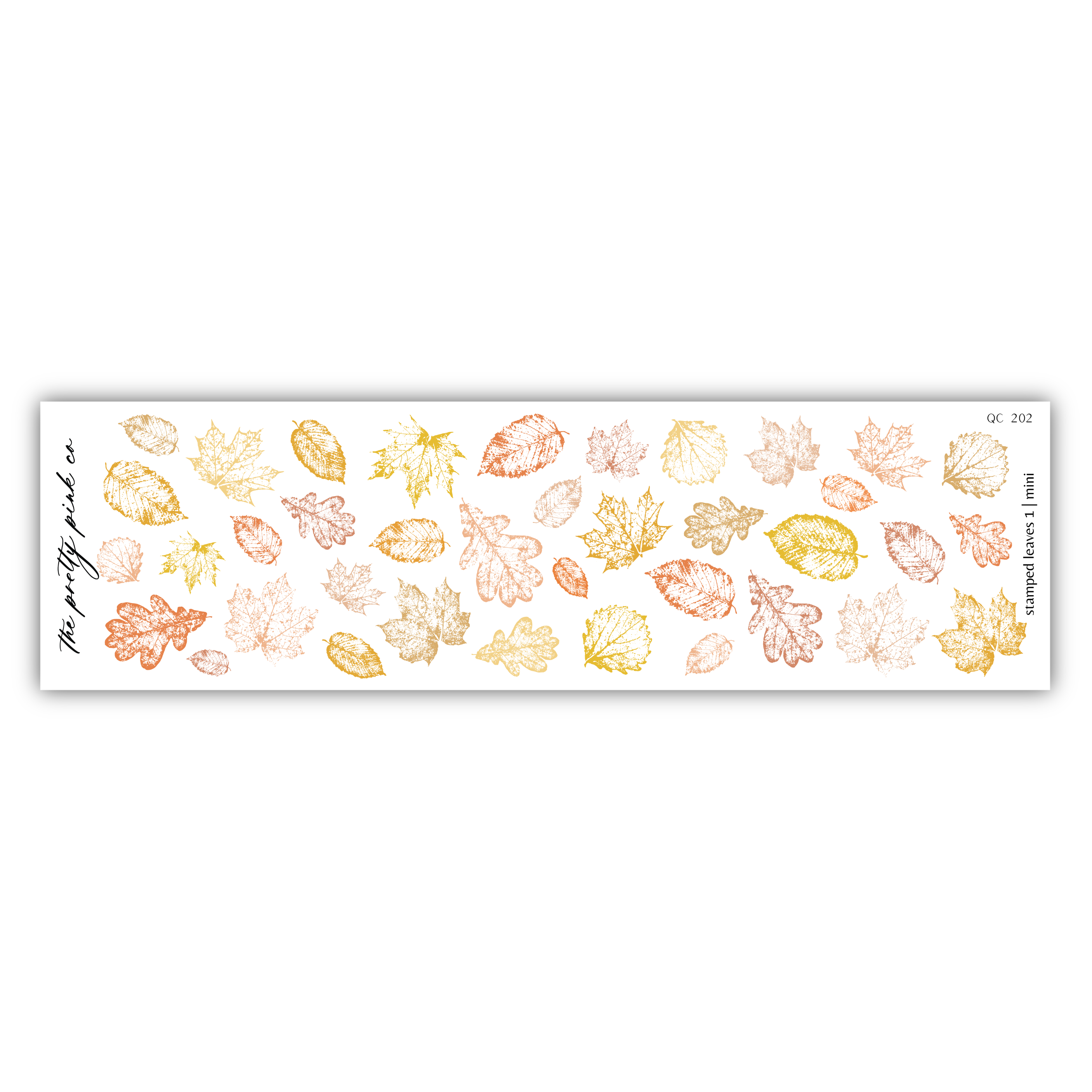 a variety of colorful autumn leaves, including maple, oak, and other types, arranged in a repeating pattern.