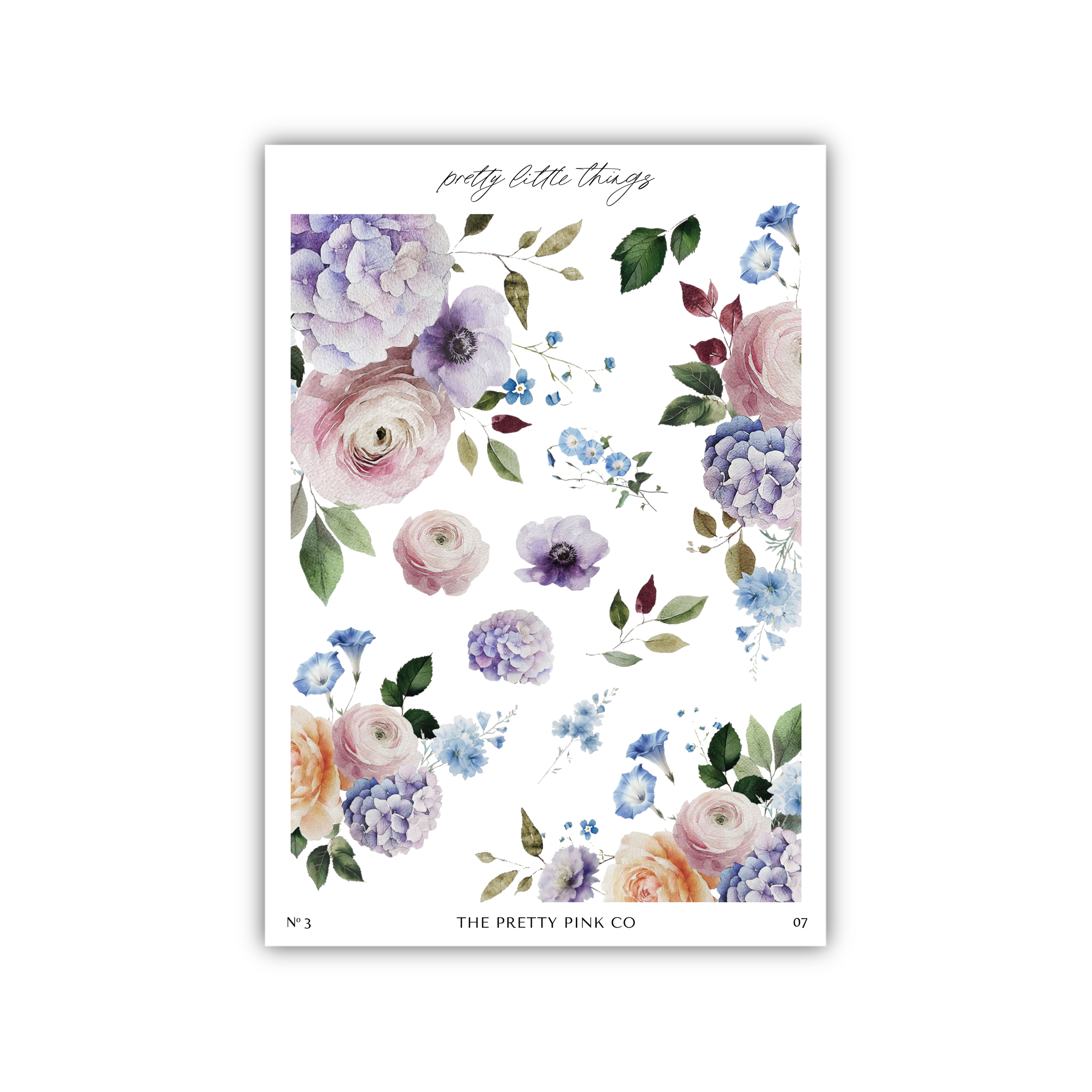 a sticker with flowers and leaves on it