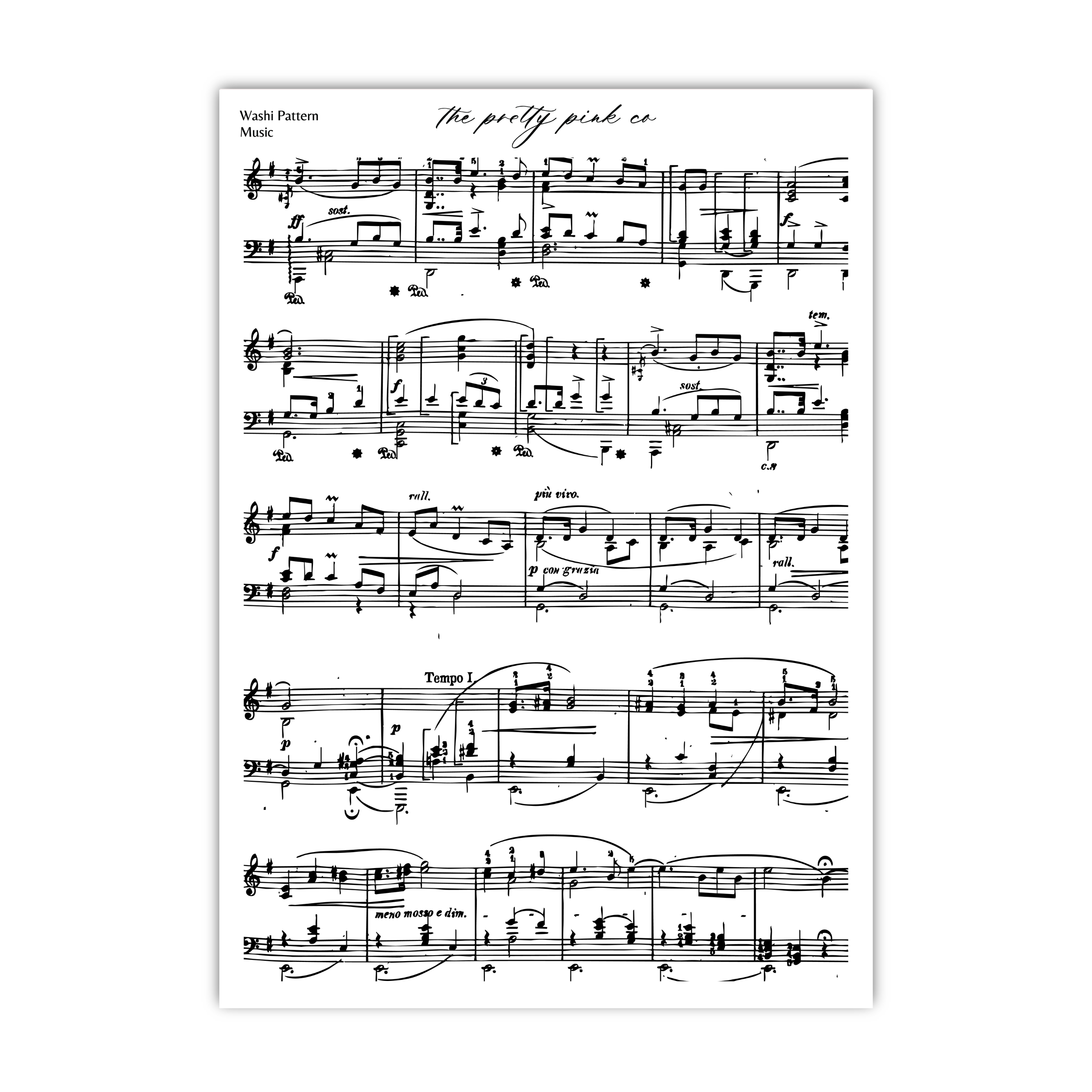 Foiled Tearable Washi Pattern | Music