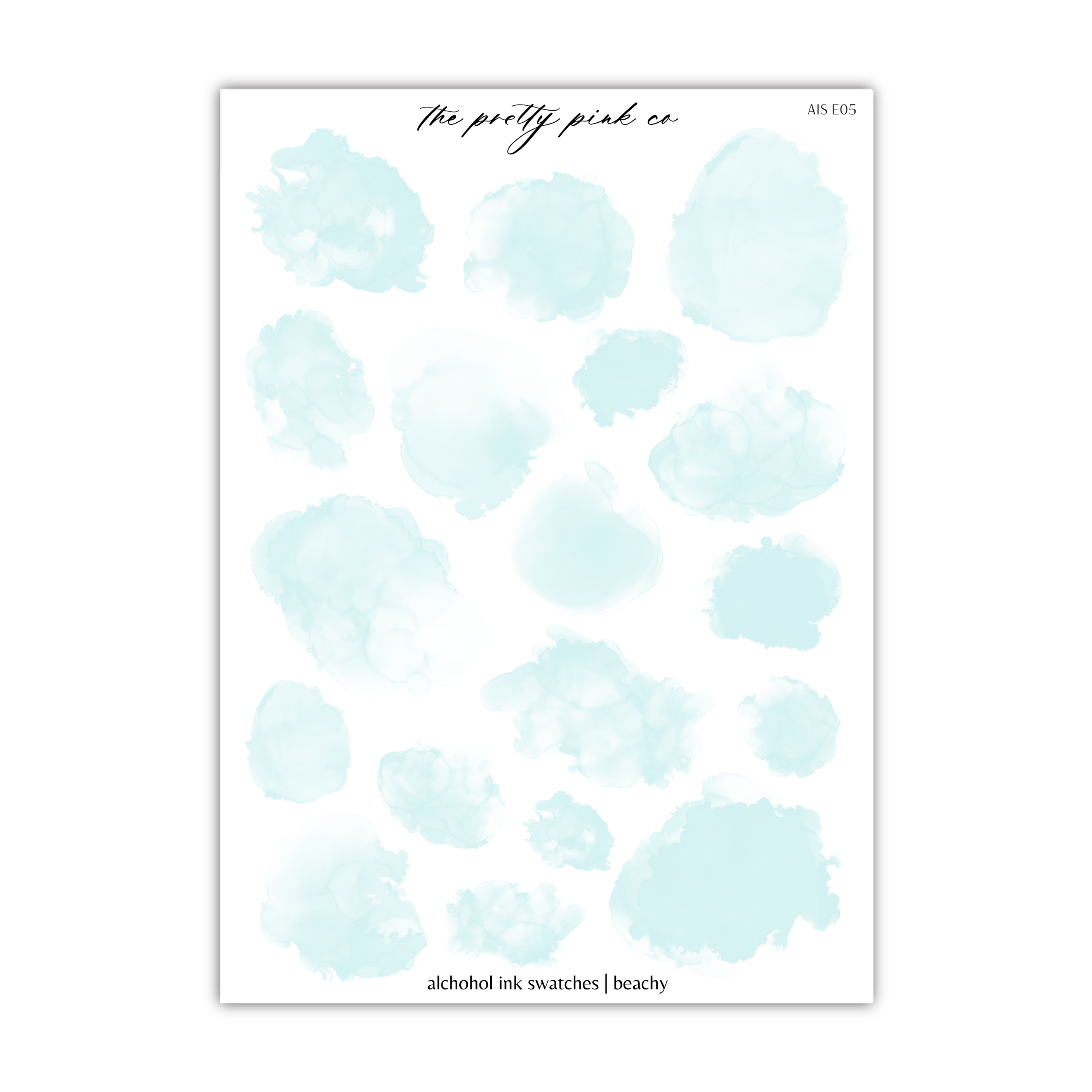 a sheet of blue watercolor paint on a white background