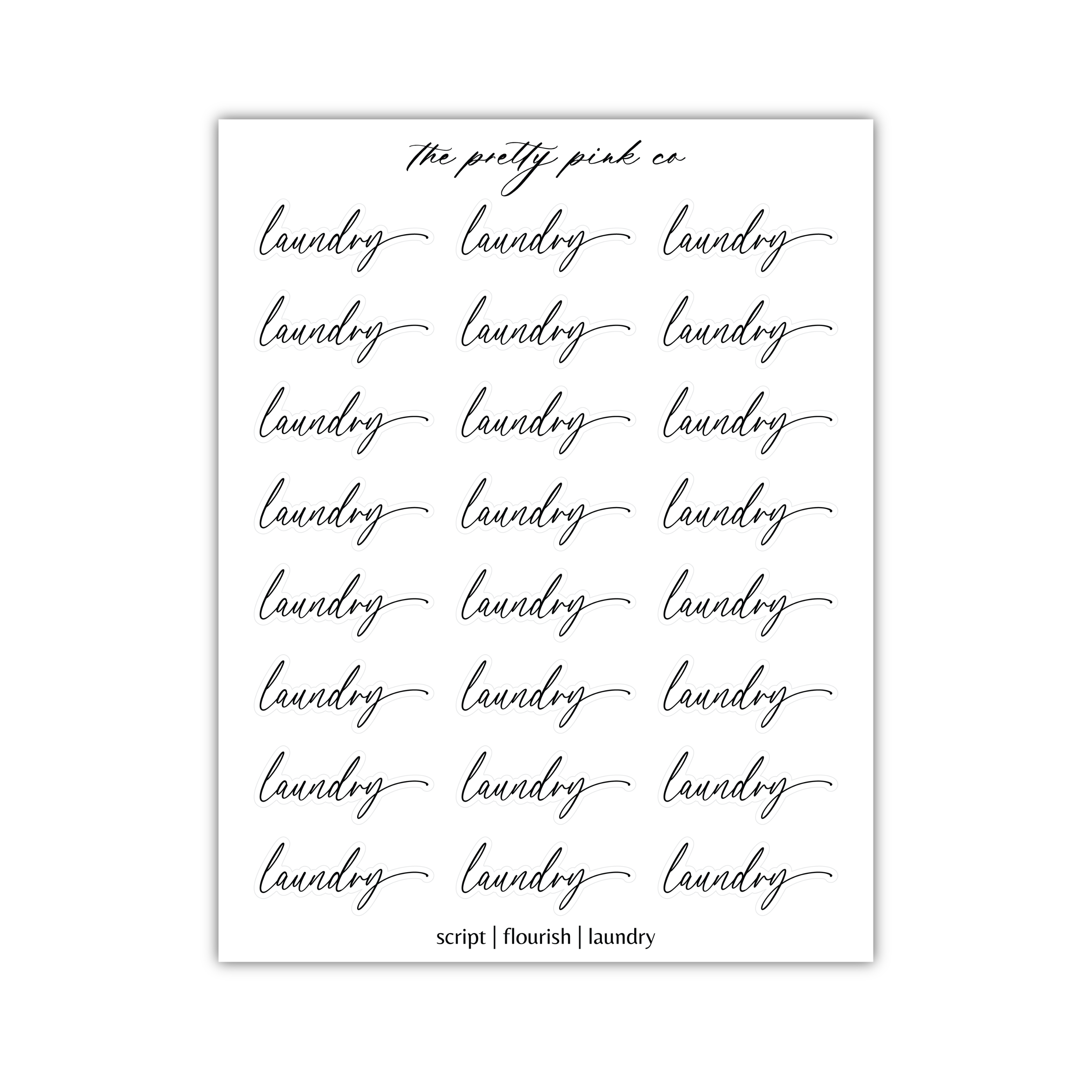 a white sheet of paper with the words laundry written in cursive writing
