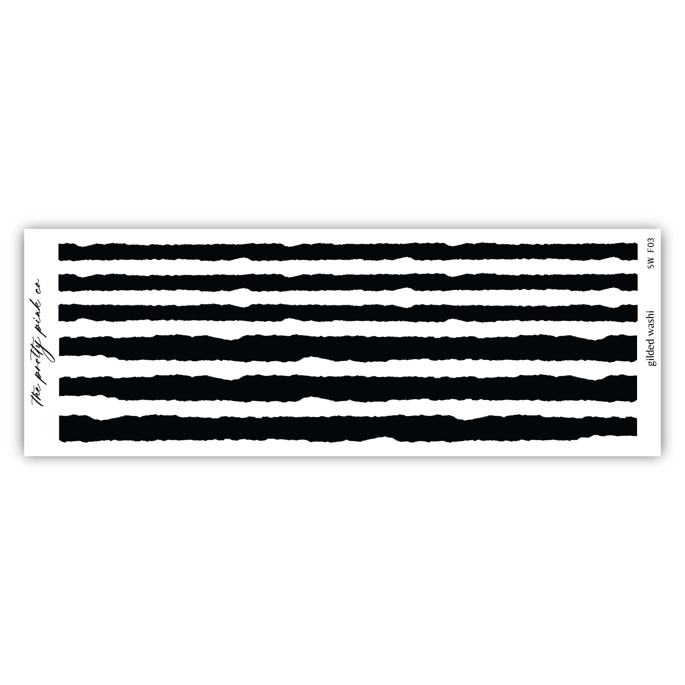 a black and white striped sticker on a white background