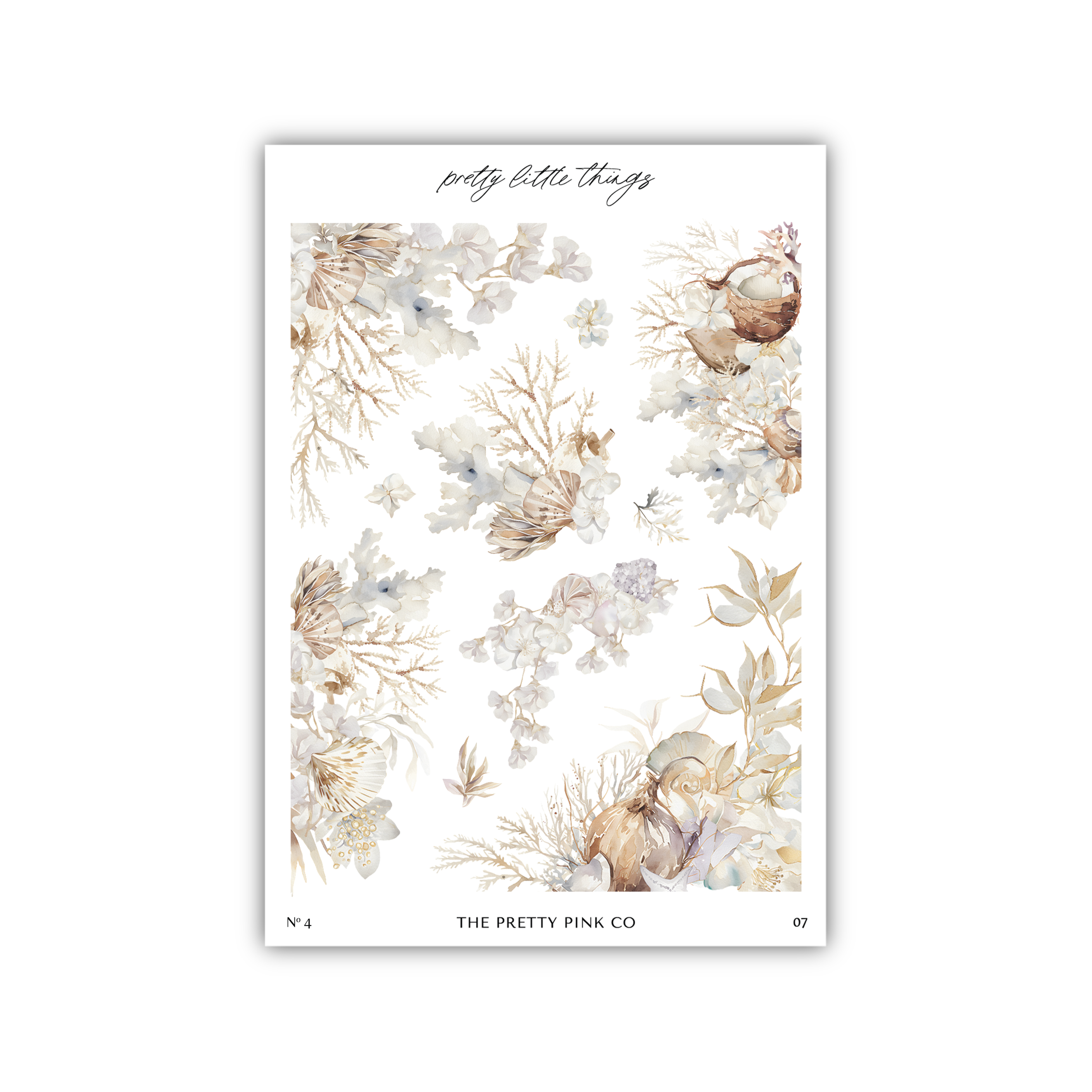 a sheet of paper with flowers on it