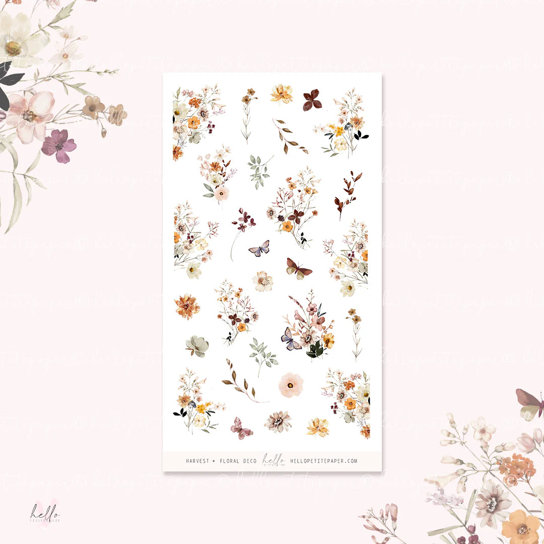 The image is a collage of various floral and butterfly images, including flowers, leaves, and butterflies, arranged in a visually appealing manner.