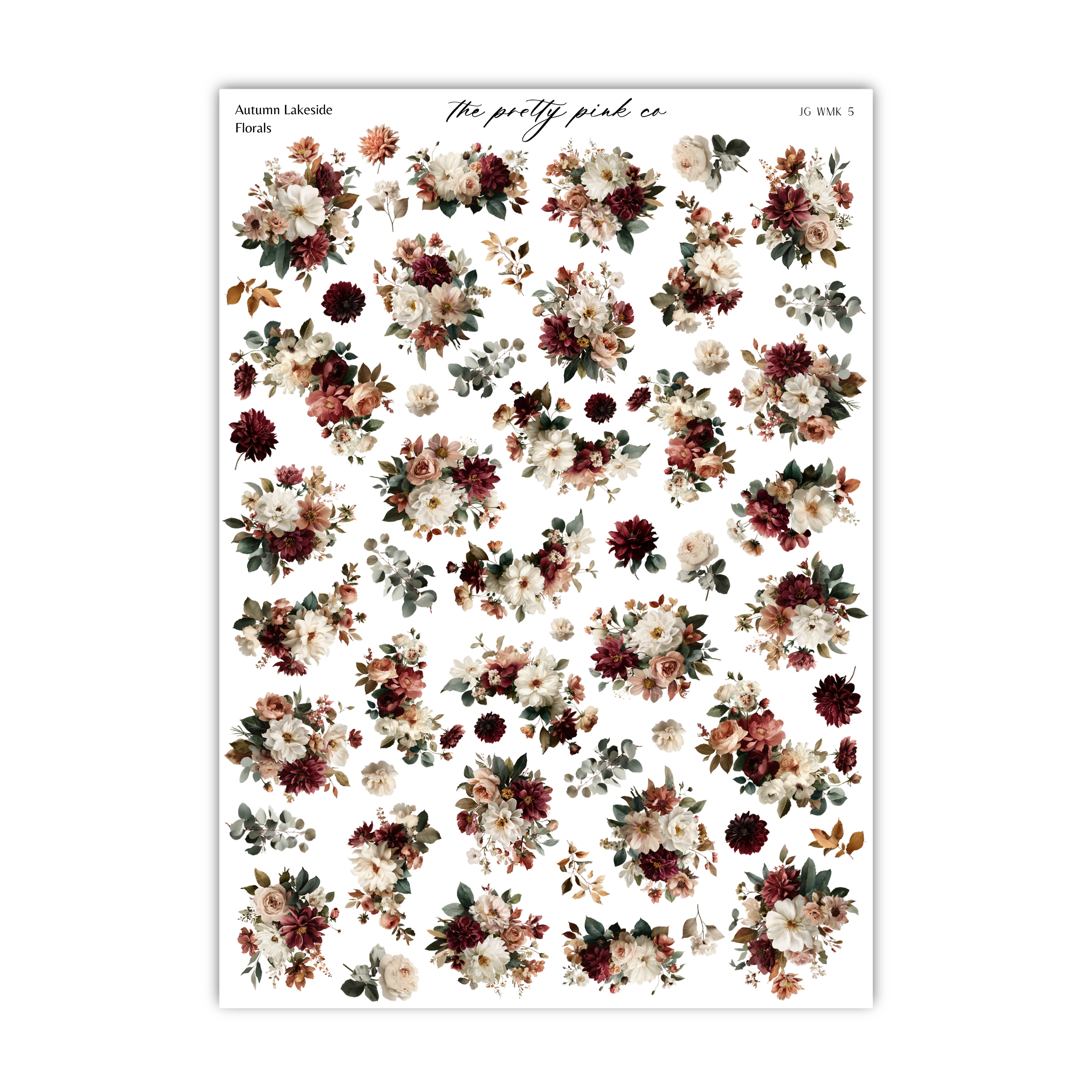 a collage of various floral images, including different types of flowers and leaves, arranged in a visually appealing manner.